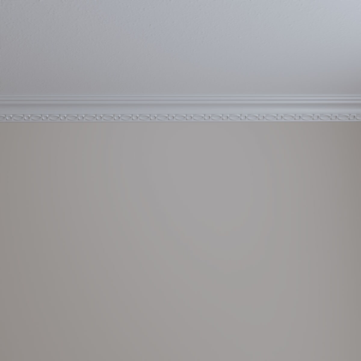 Primed White Polyurethane Crown Moulding with Decorative Trim