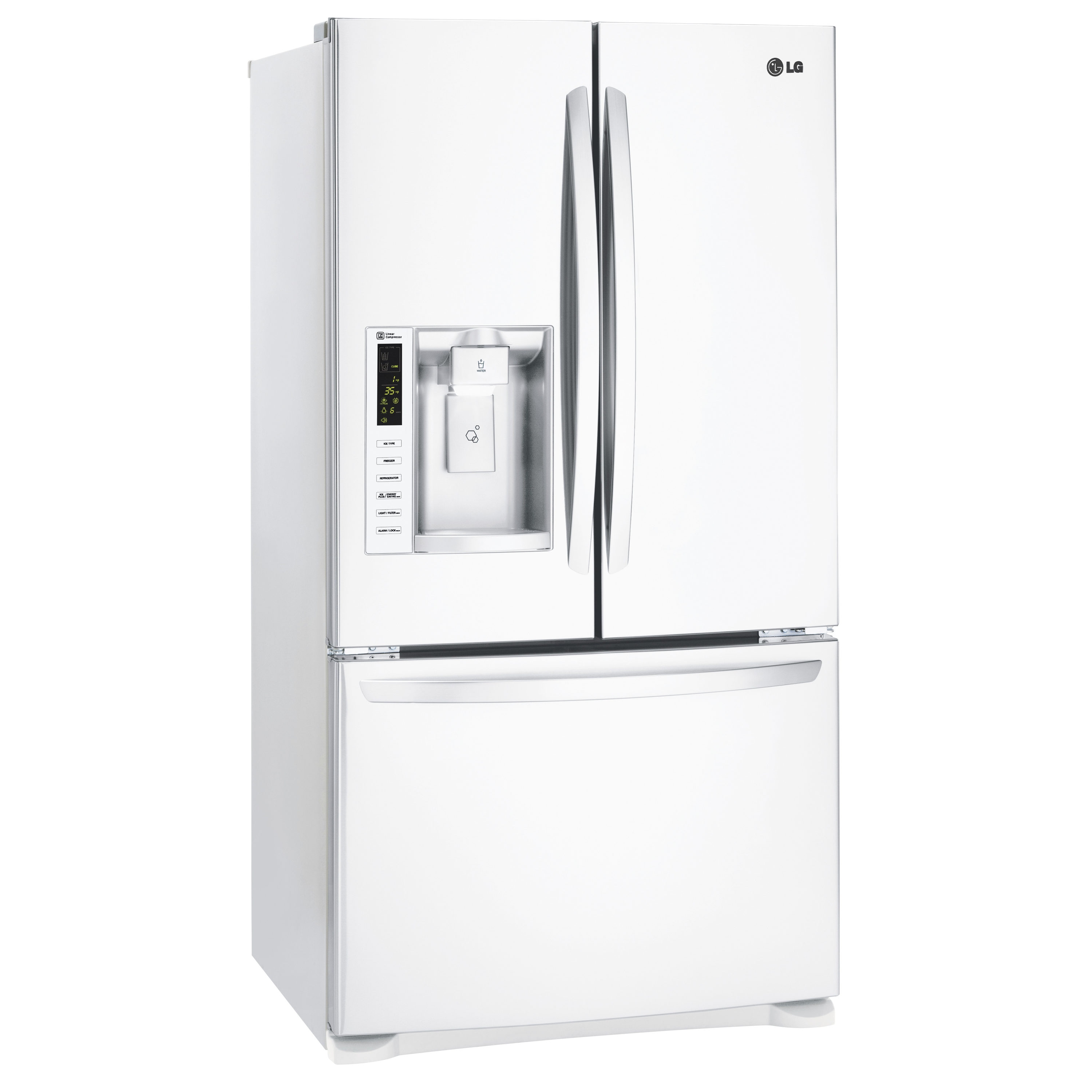 LG 24.7-cu ft French Door Refrigerator with Ice Maker (Smooth White) at ...