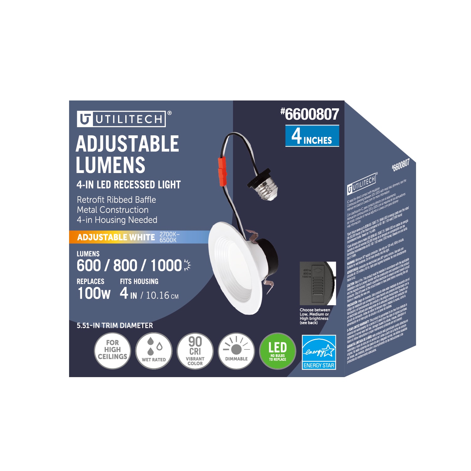 Utilitech MQTL1280-L100K9027 Led-Retrofit-Downlight - View #2