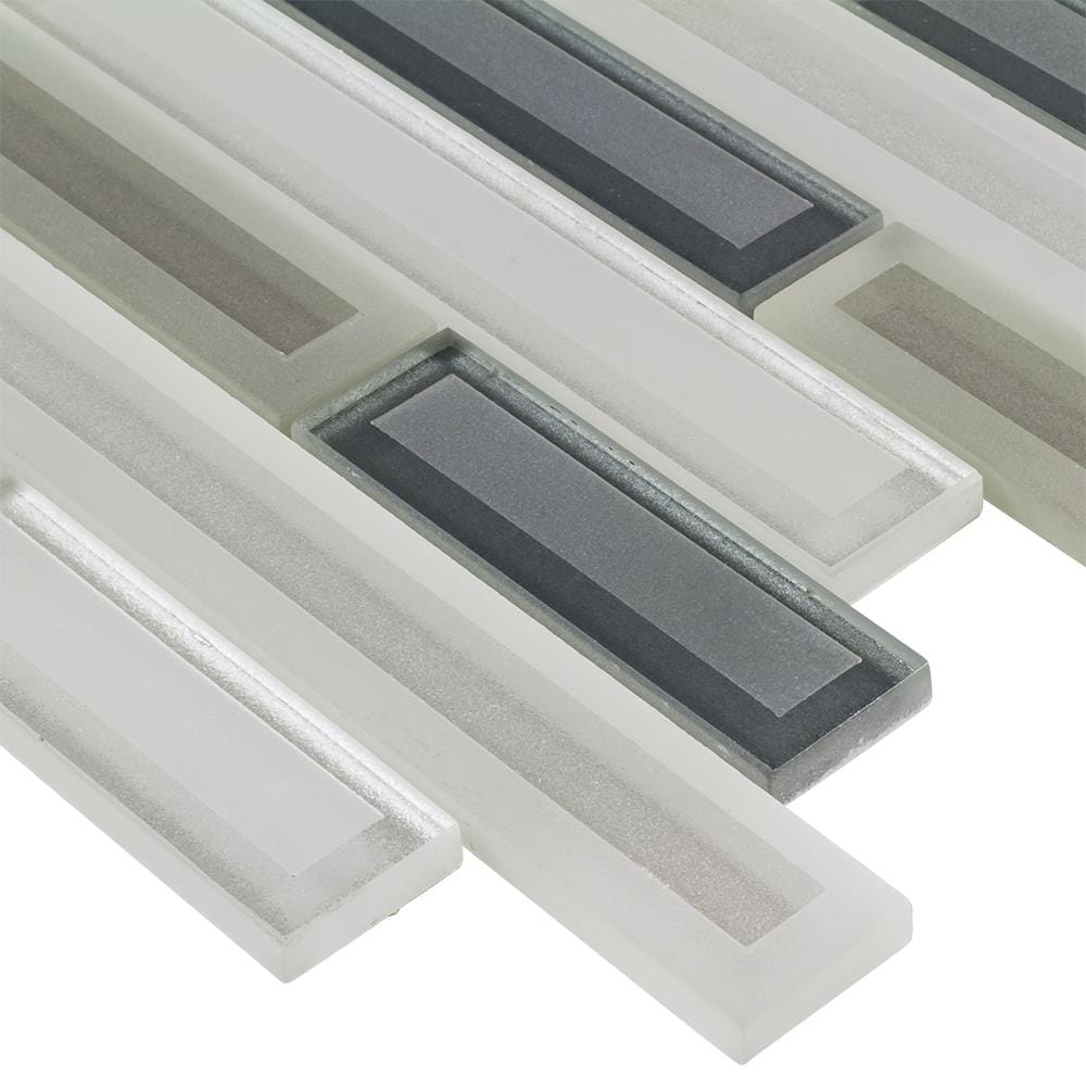 Elida Ceramica SMPL-ASL (Sample) Multi 6-in x 6-in Glass Linear Mosaic Thinset Mortar Tile