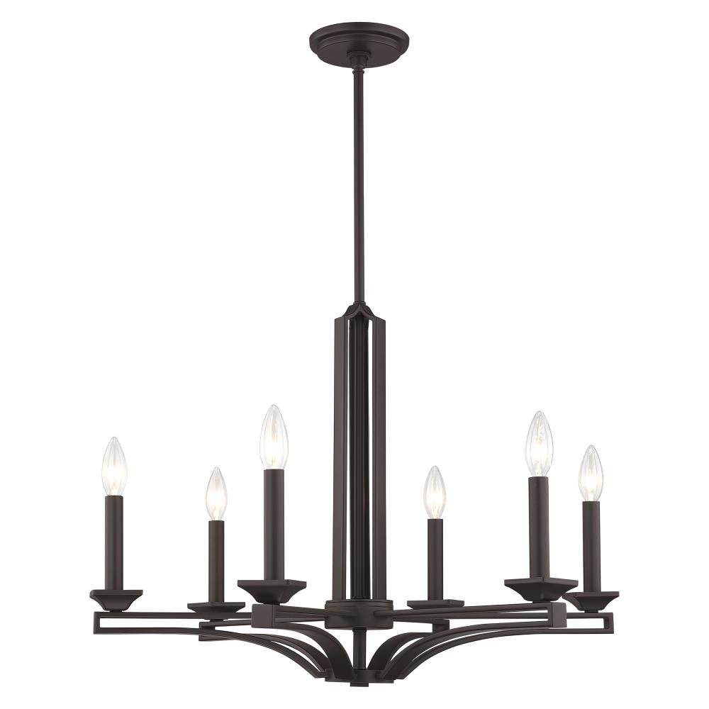 Livex Lighting 40056-07 Trumbull 6 -Light Matte Bronze Transitional For Use in Bathrooms, Bedrooms, Dining Rooms, Foyers, Kitchens, Living Rooms Chandelier