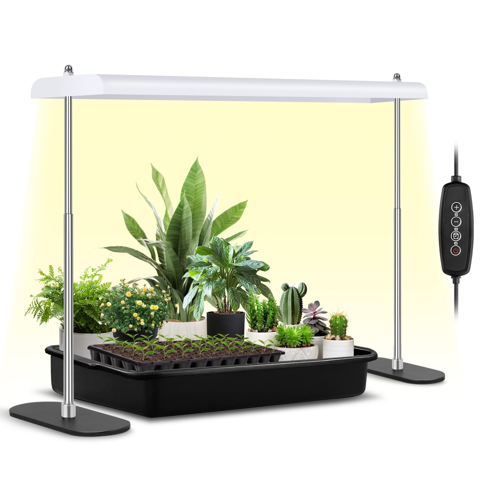 Vrbgify  Full Spectrum LED Grow Light 108 LEDs Adjustable Height 11.02 to 21.65 in with 3 Timer and 6 Brightness Settings 1 Piece for Indoor Plants
