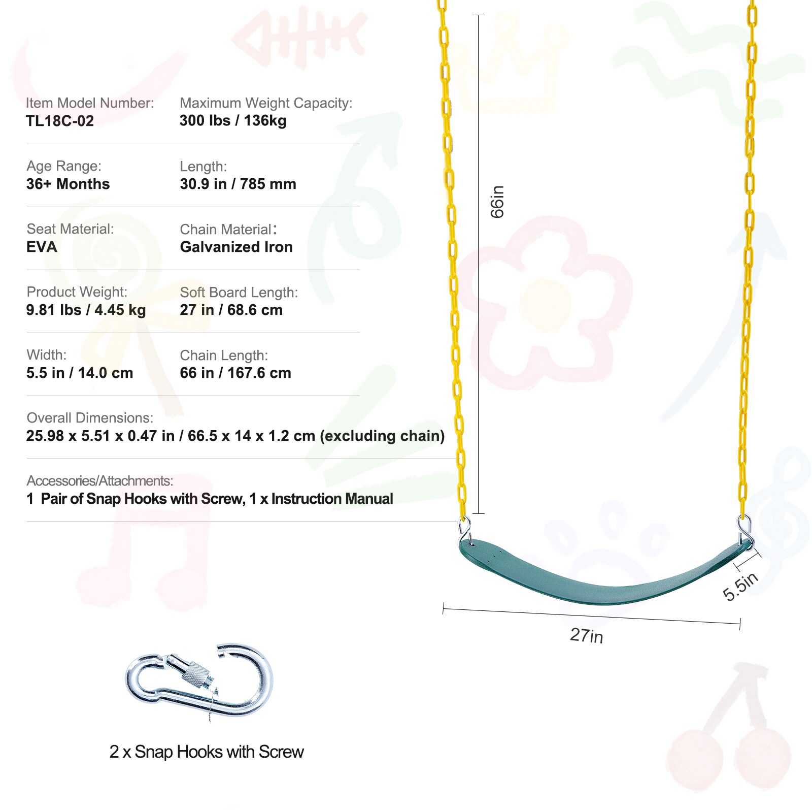 VEVOR SCSRBLSQQZY204489V0 Playset-Swings - View #7