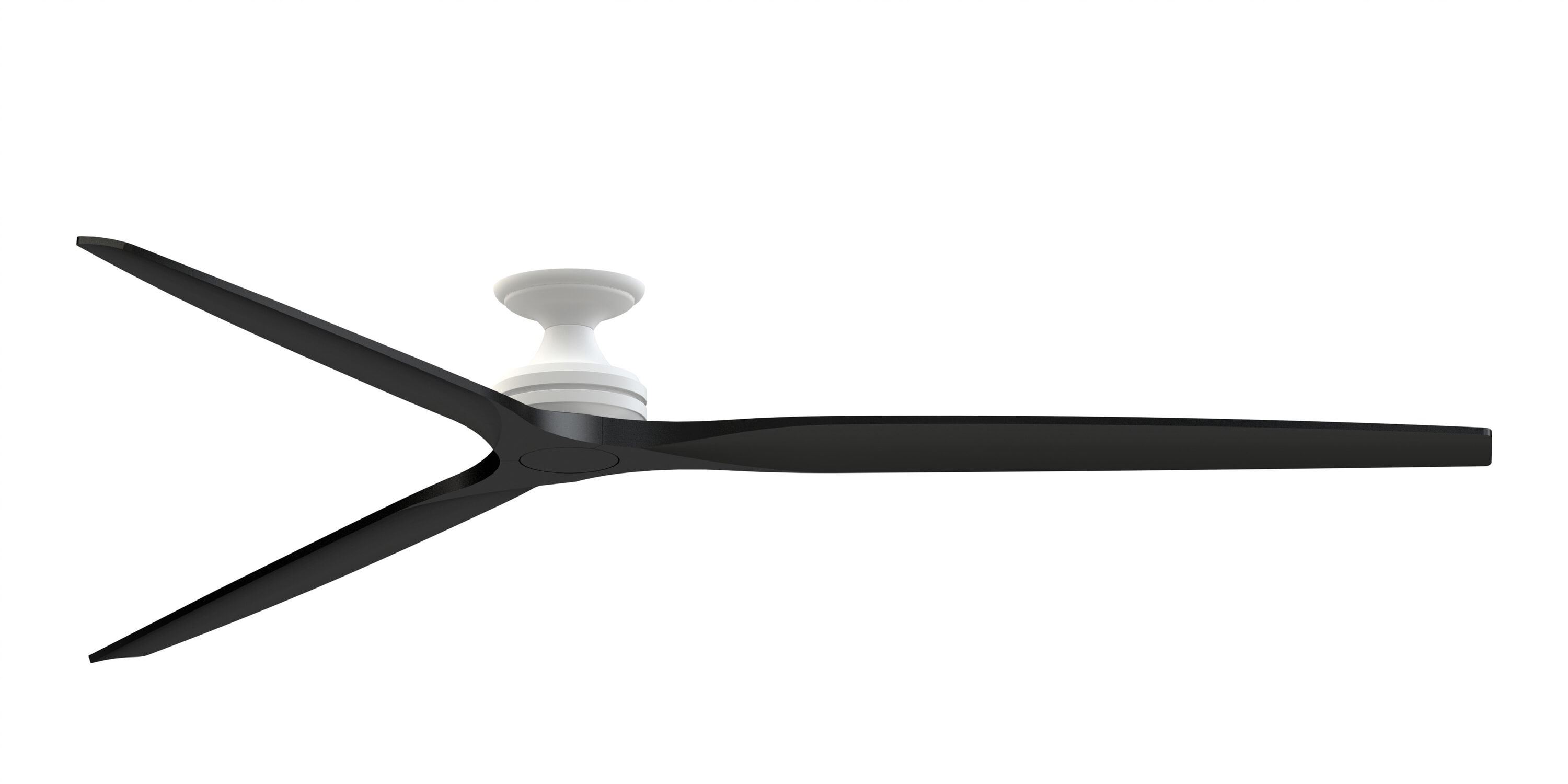 Fanimation FPD6721BMW-96BL-F Spitfire 96-in Outdoor Flush Mount Smart Matte White with Black Blades Propeller Ceiling Fan Light Kit Compatible - Remote Included ( 3 -Blade )