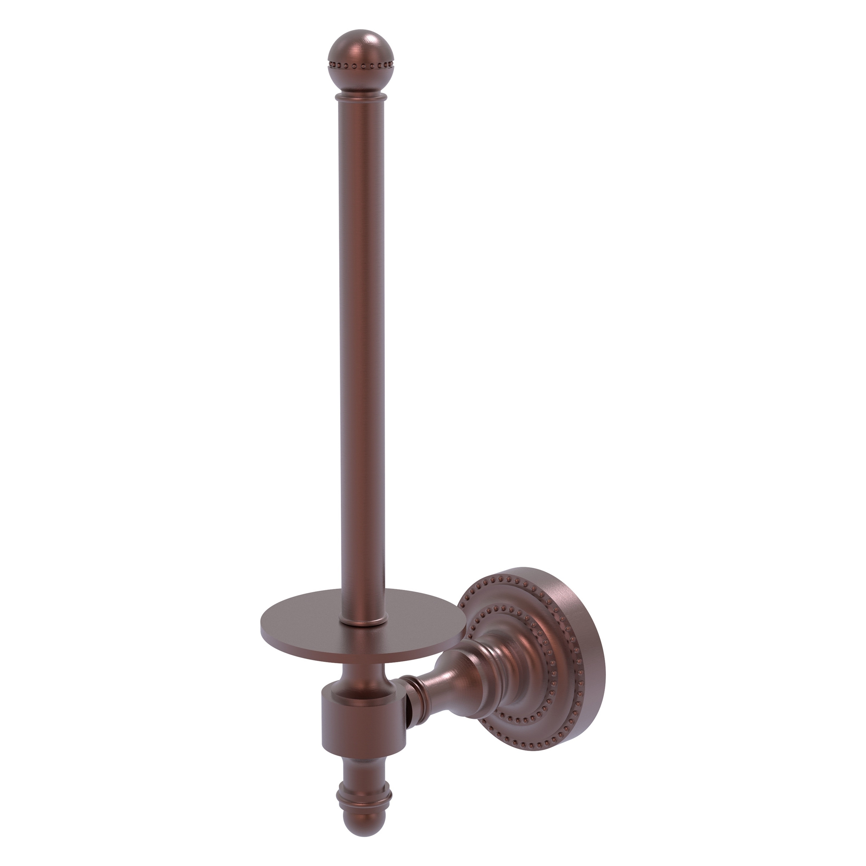 Allied Brass RD-24U-CA Retro Dot Antique Copper Wall mount Single post Toilet Paper Holder 1 -Rolls with Storage