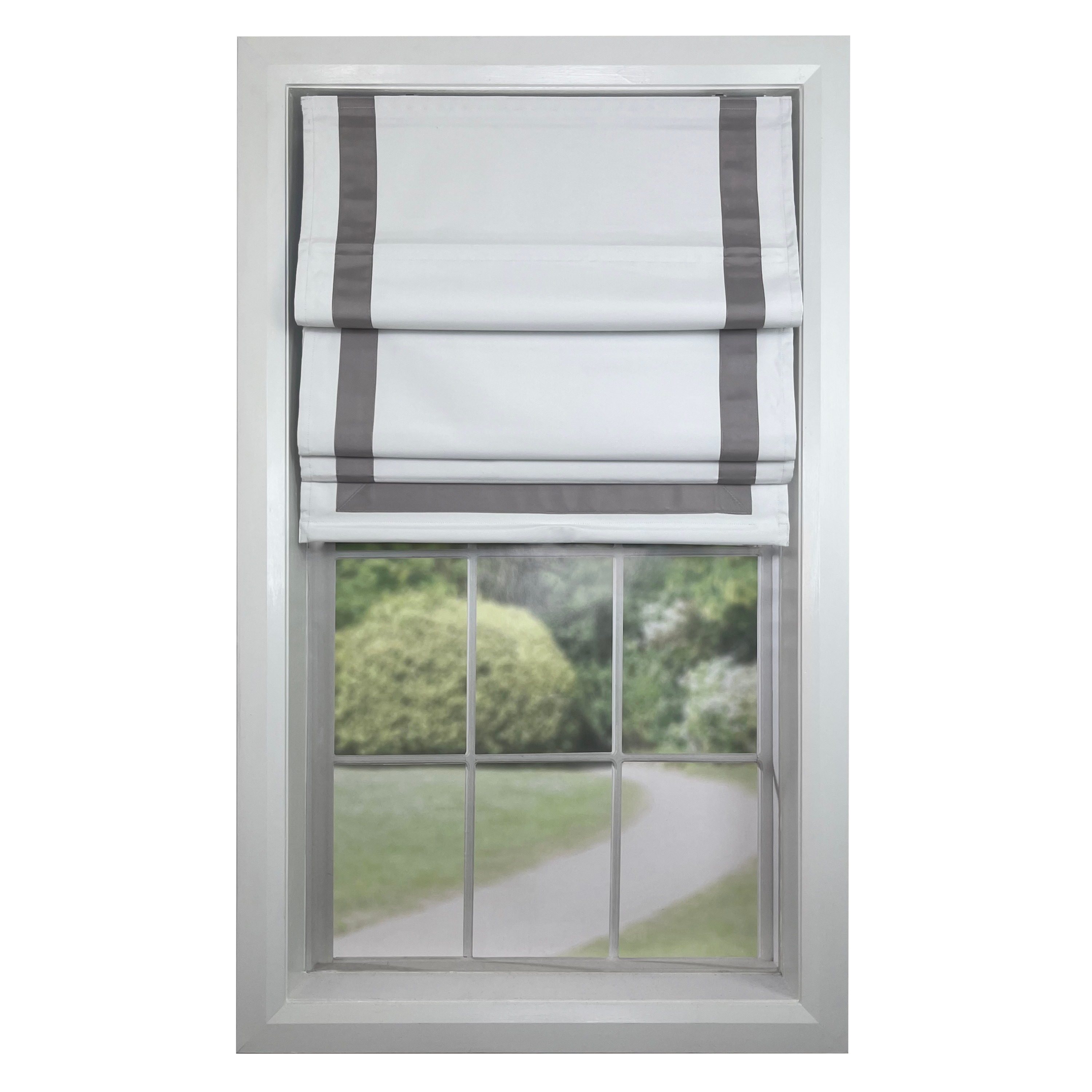 Versailles Home Fashions CRS113263-404 32-in x 63-in Grey Room Darkening Blackout Cordless Roman shade