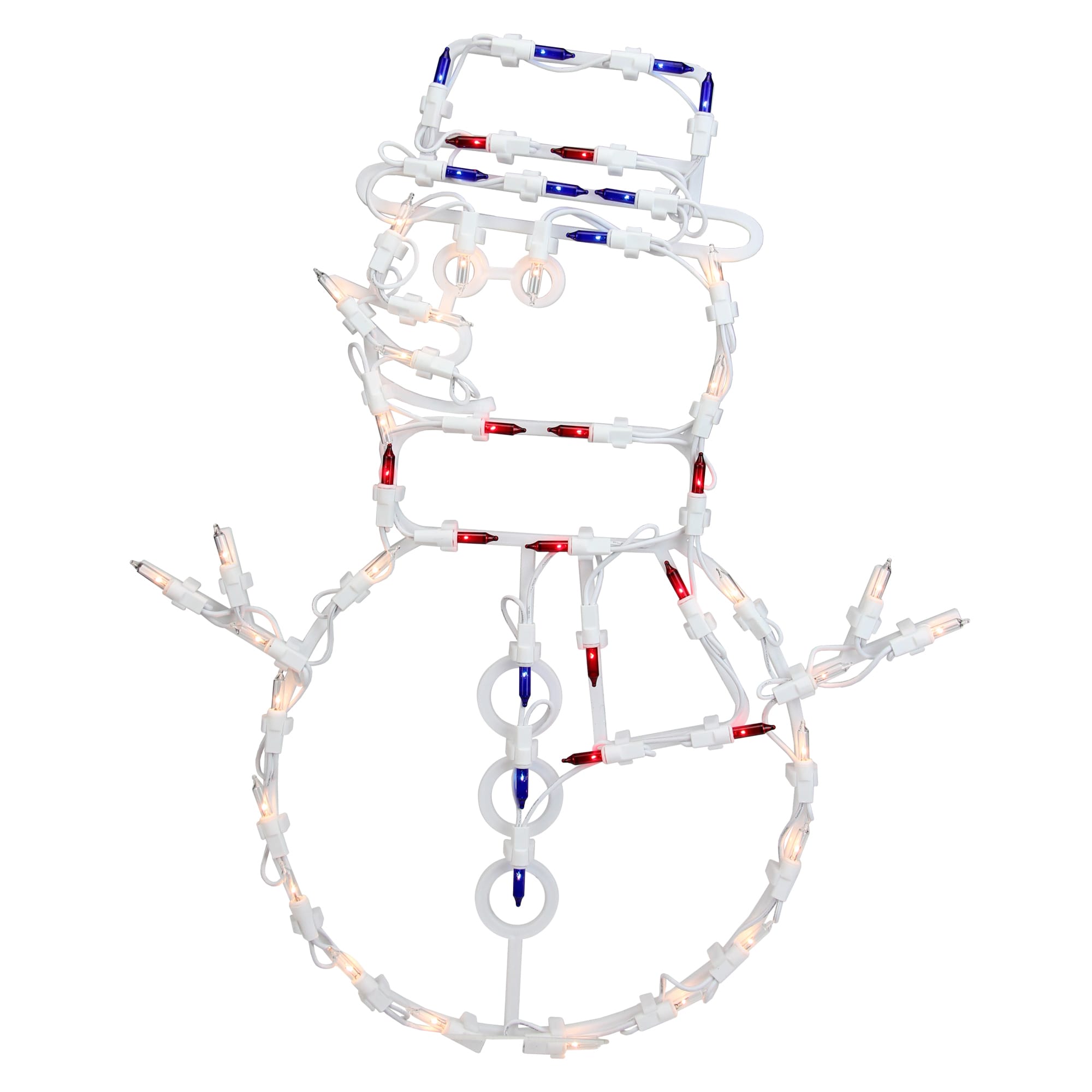 Northlight 32605986 18-in Wall-mounted Snowman Yard decoration with Multicolor Incandescent Lights