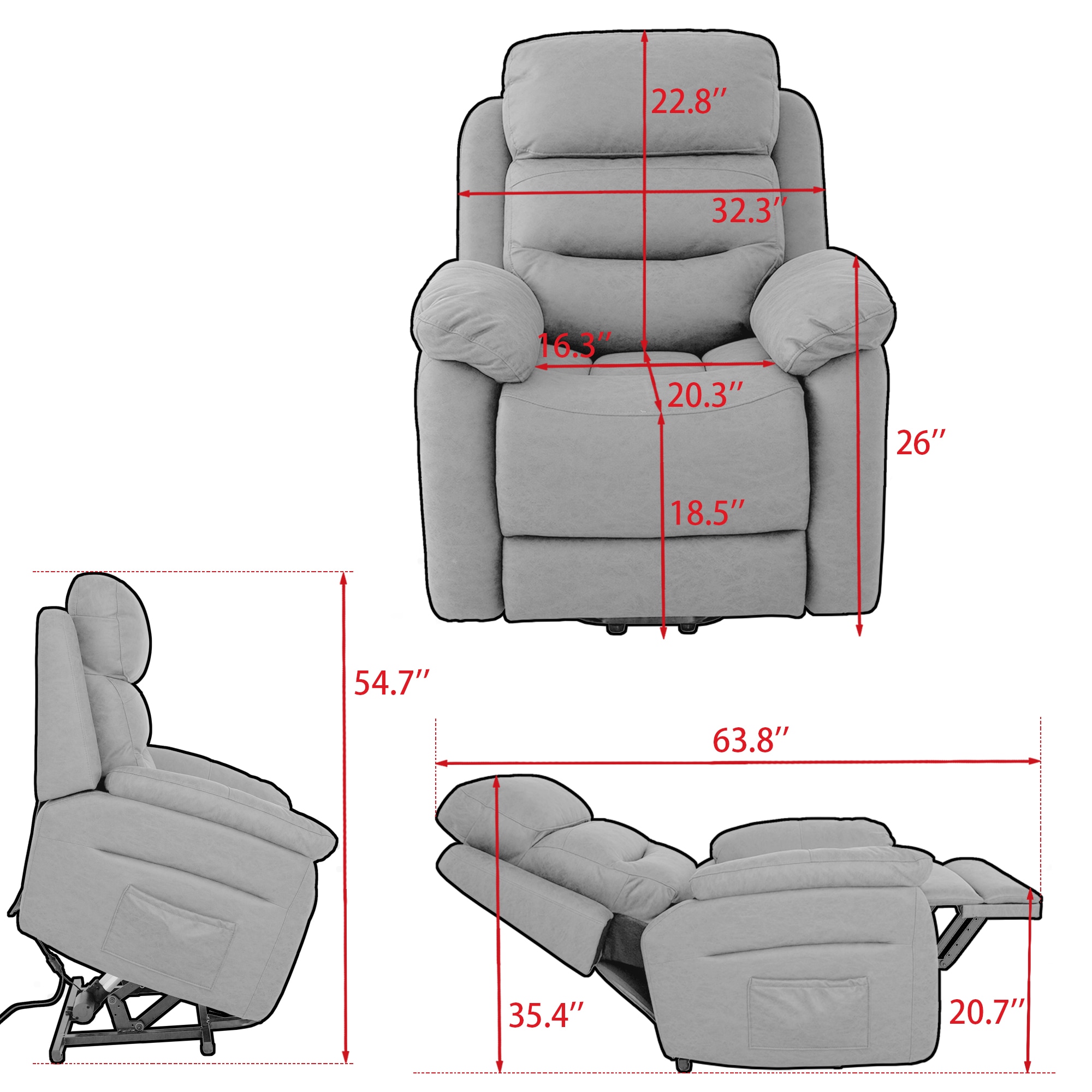 CASAINC WF-ER001-BLUE recliners - View #7