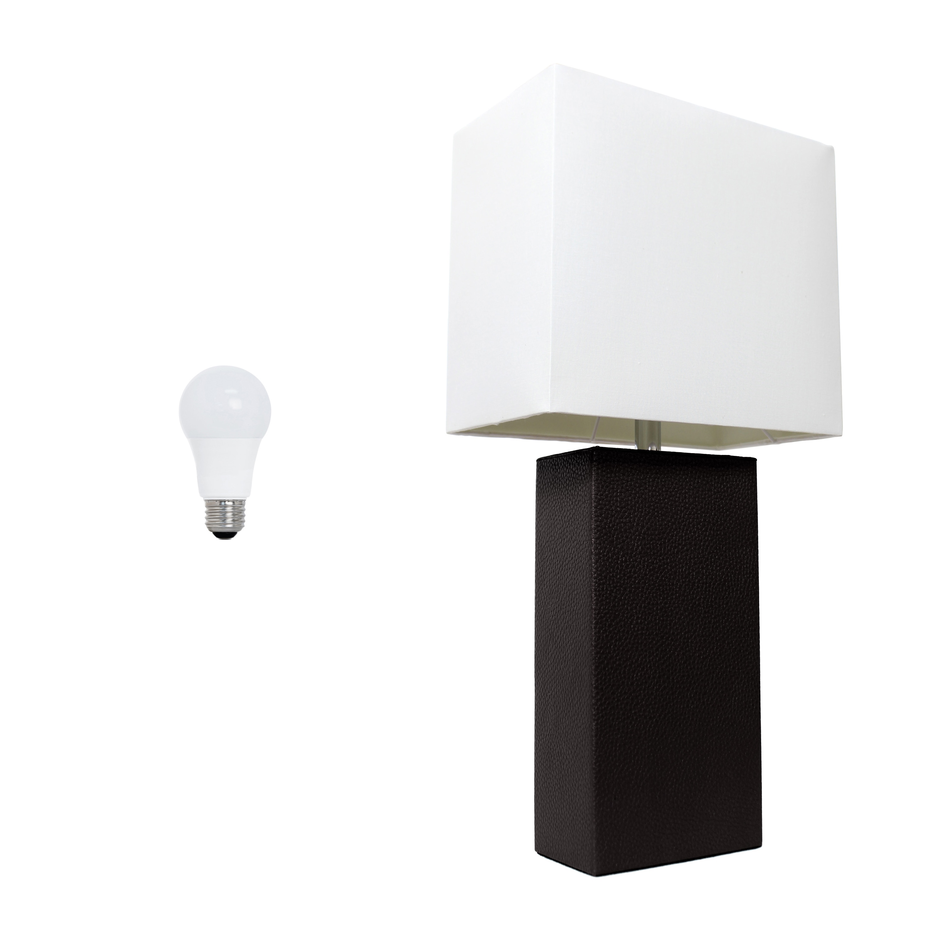 Lalia Home LHT-3008-BK-LB Lexington 21-in Black LED On/Off switch Table Lamp with Fabric Shade