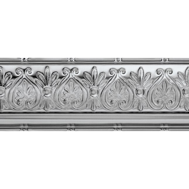 Armstrong Ceilings Metallaire Floral Cornice 4-ft Chrome Metal Crown Ceiling Grid Trim Armstrong Ceilings Metallaire Floral Cornice 4-ft Chrome Metal Crown Ceiling Grid Trim