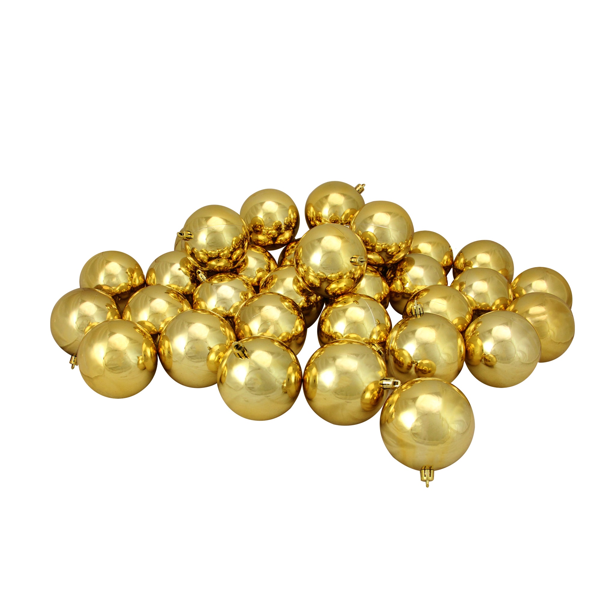 Northlight 32275536 32 -Pack Gold Ball Standard Indoor Ornament set Shatterproof