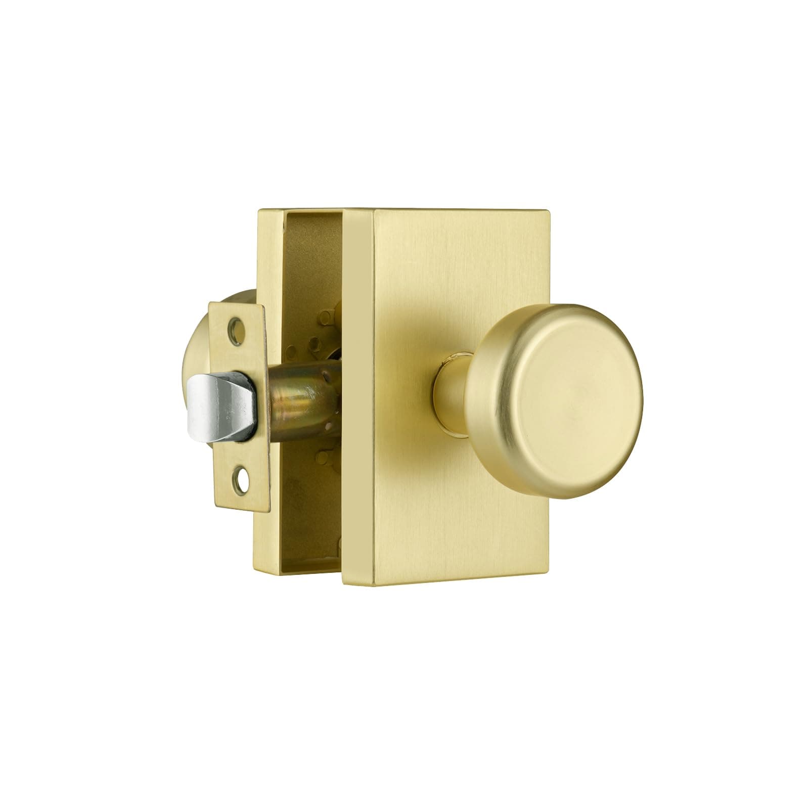 Aoibox Satin Brass Passage Hall and Closet Door Lever Set 7 6 in L x 4 in W for Hallway and Closet Doors #LABO81C1