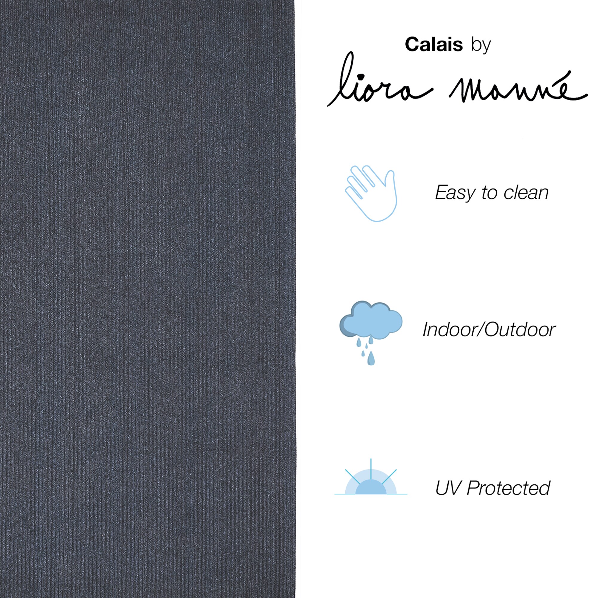 Navy Braided 5' x 7' Reversible Synthetic Rectangular Rug