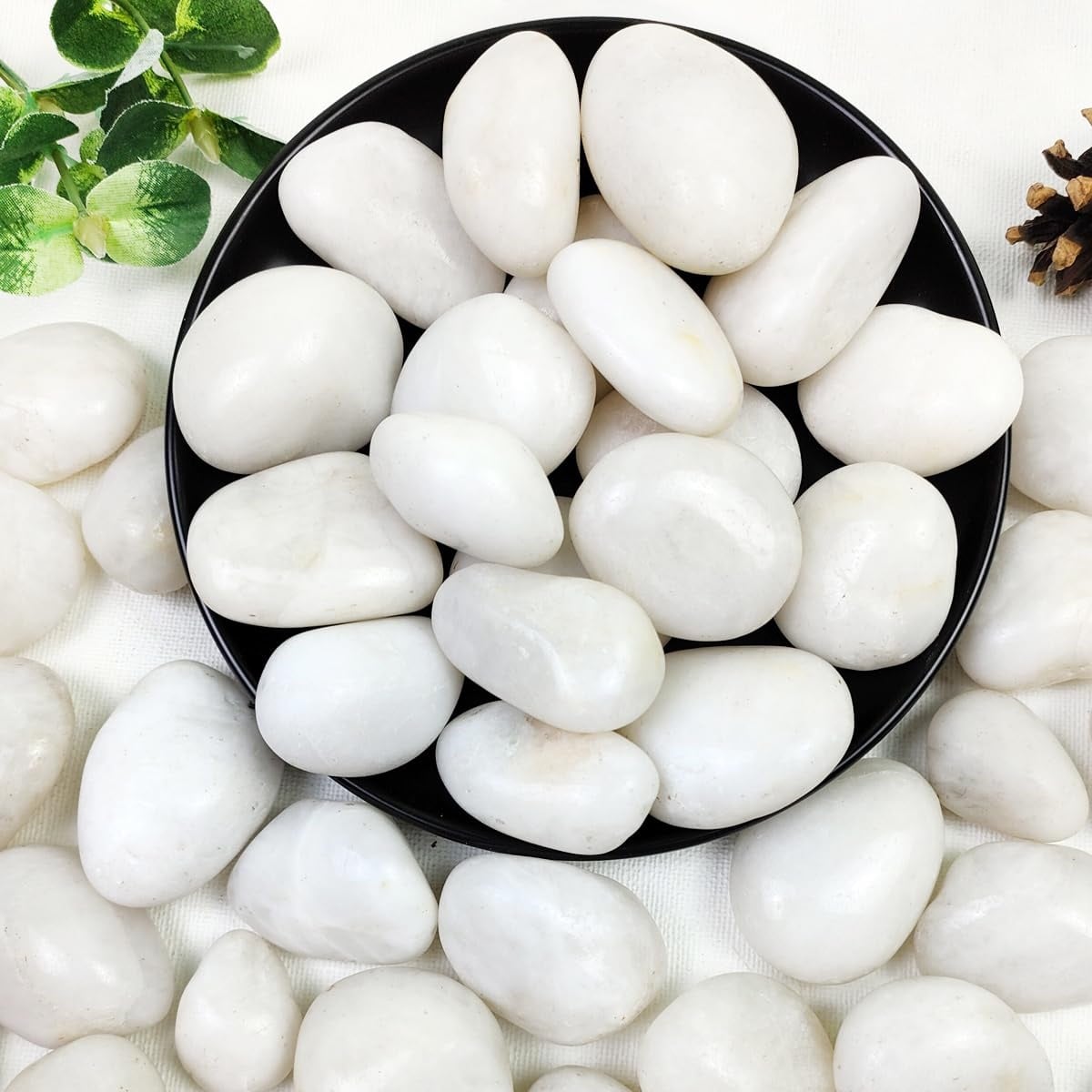 Adrinfly - 40lbs White River Rocks Natural Decorative Stones 1 to 2 Inch for Garden Landscaping ...