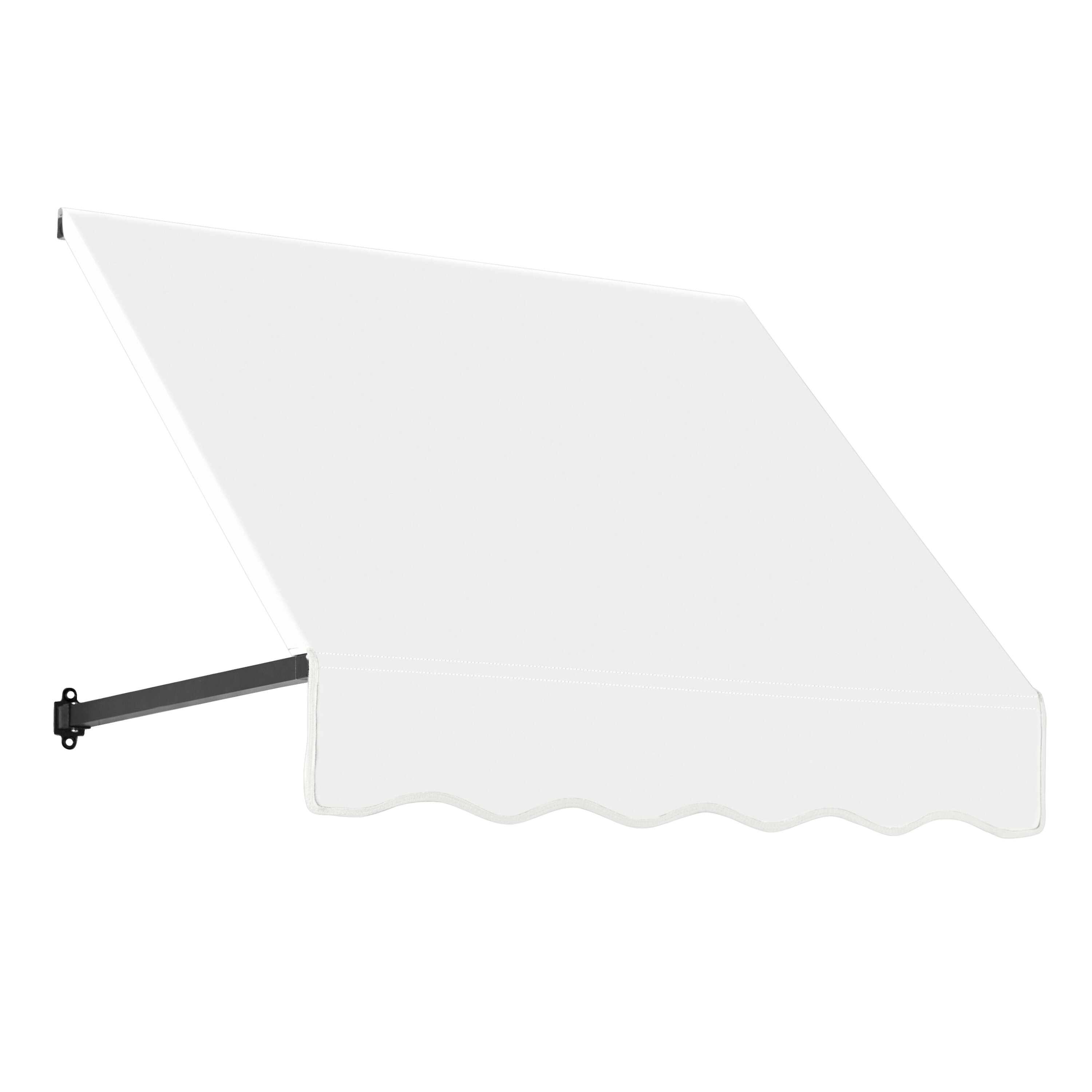Awntech ER2442-L-3W Dallas Retro 40.5-in Wide x 42-in Projection x 24-in Height Fabric White Solid Fixed Window/Door Awning