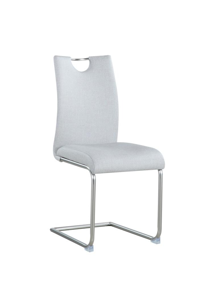 Chintaly Imports CARINA-SC-508 Set of 4 Carina Contemporary/Modern Faux Leather Upholstered Dining Side Chair (Metal Frame)