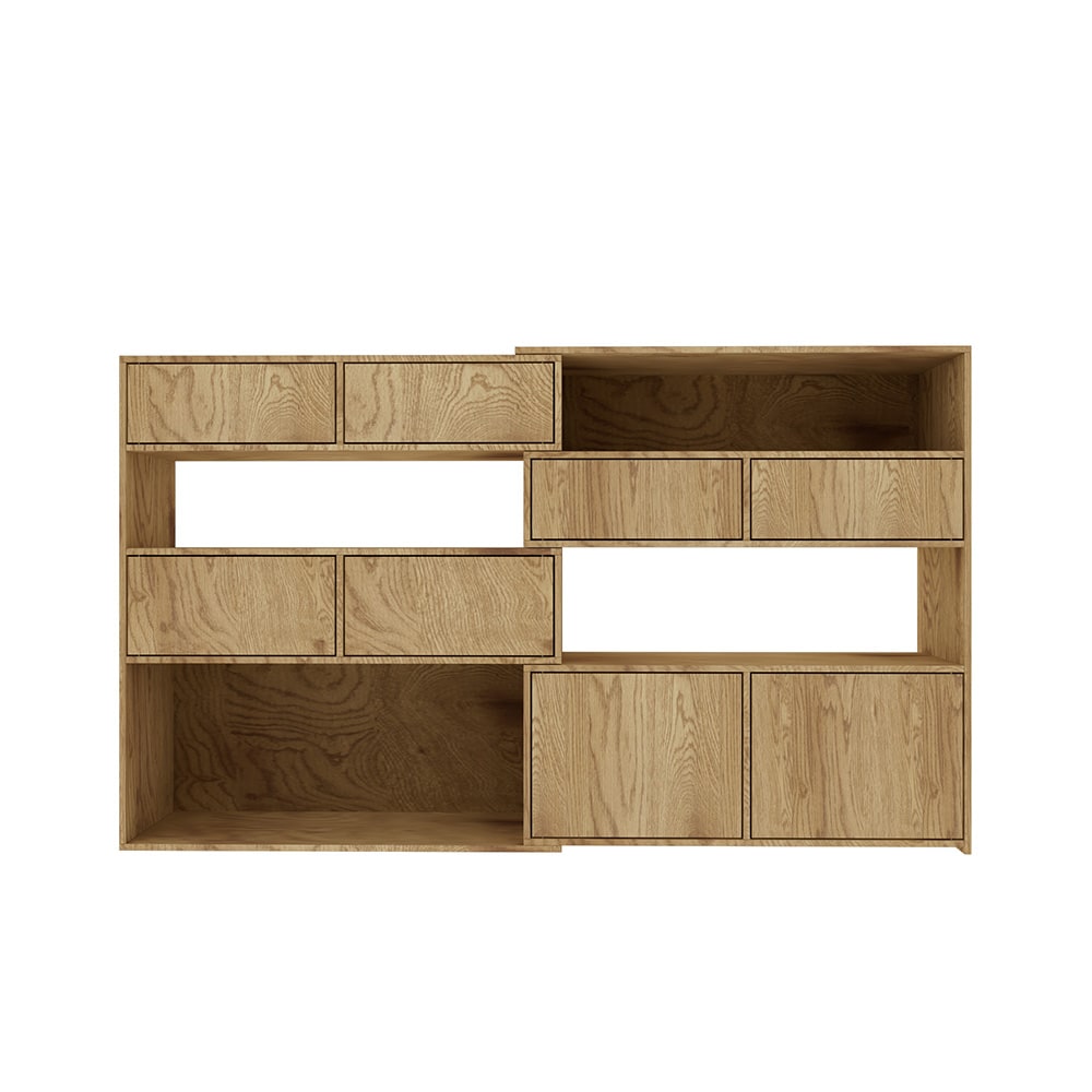 Homsee C-KF150245-01 Modern Yellow Pantry Cabinet with Multiple Doors Open Shelves and Flip Drawers Compact Storage Solution for Kitchen or Dining Room