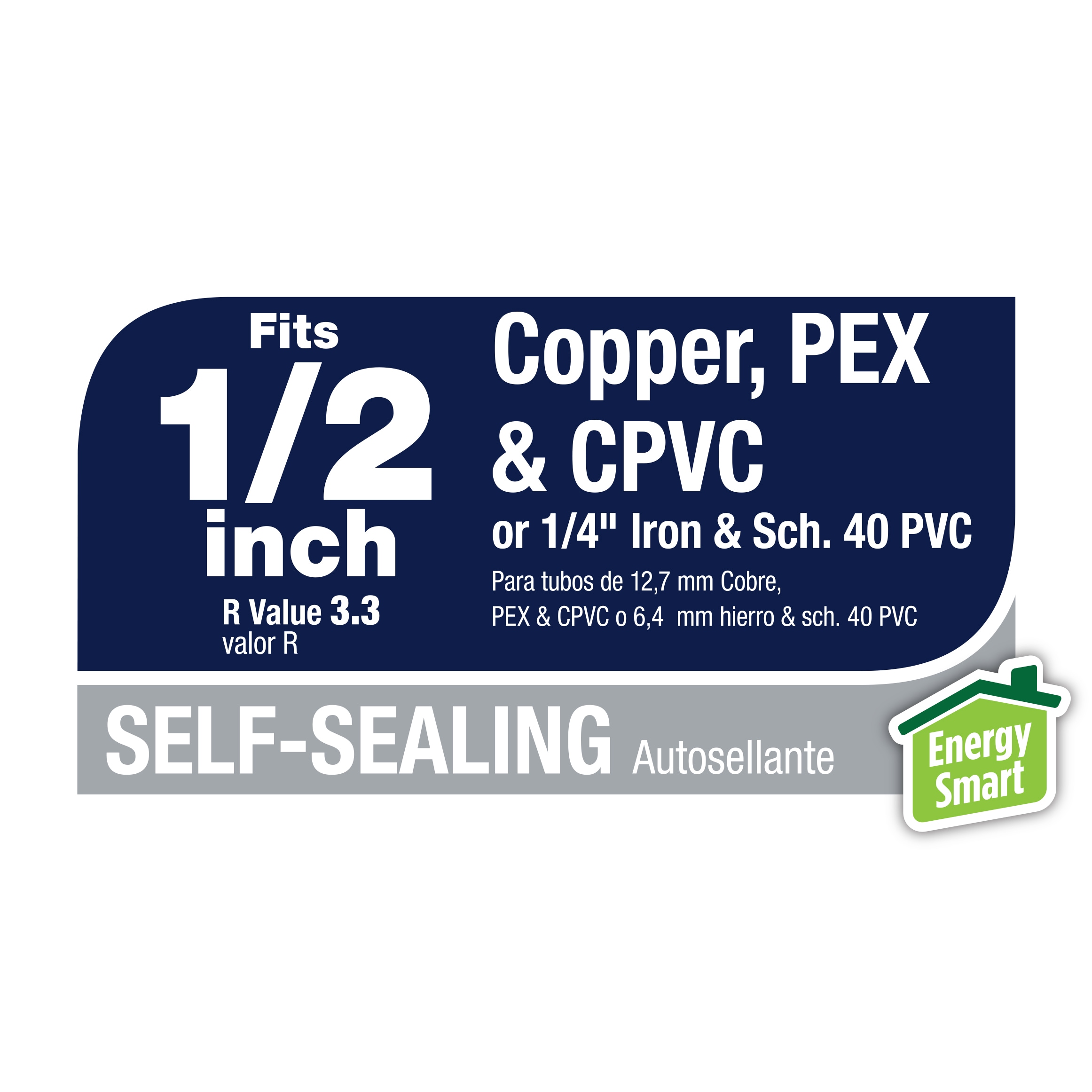 Tundra 1/2 In. Wall Self-Sealing Tee Polyethylene Pipe Insulation Wrap, 3/4  In. Fits Pipe Size 3/4 In. Copper