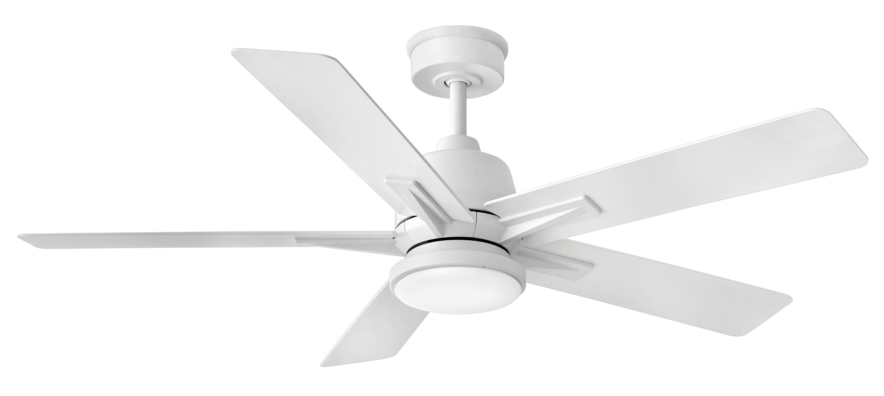 Hinkley Alta 52-in Matte White Integrated LED Indoor/Outdoor Smart Ceiling Fan with Light and Remote (5-Blade) 905152FMW-LWD Sansujyuku sansujyuku.com