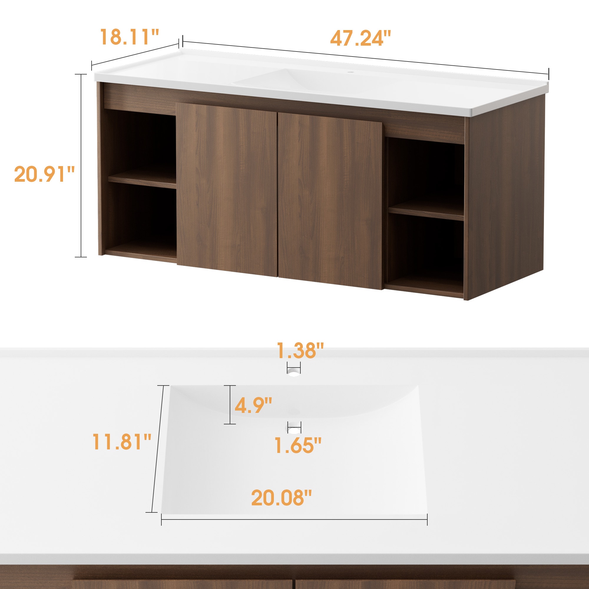 Serwall BGLQ-SMW Bath-Vanity-Combo - View #7