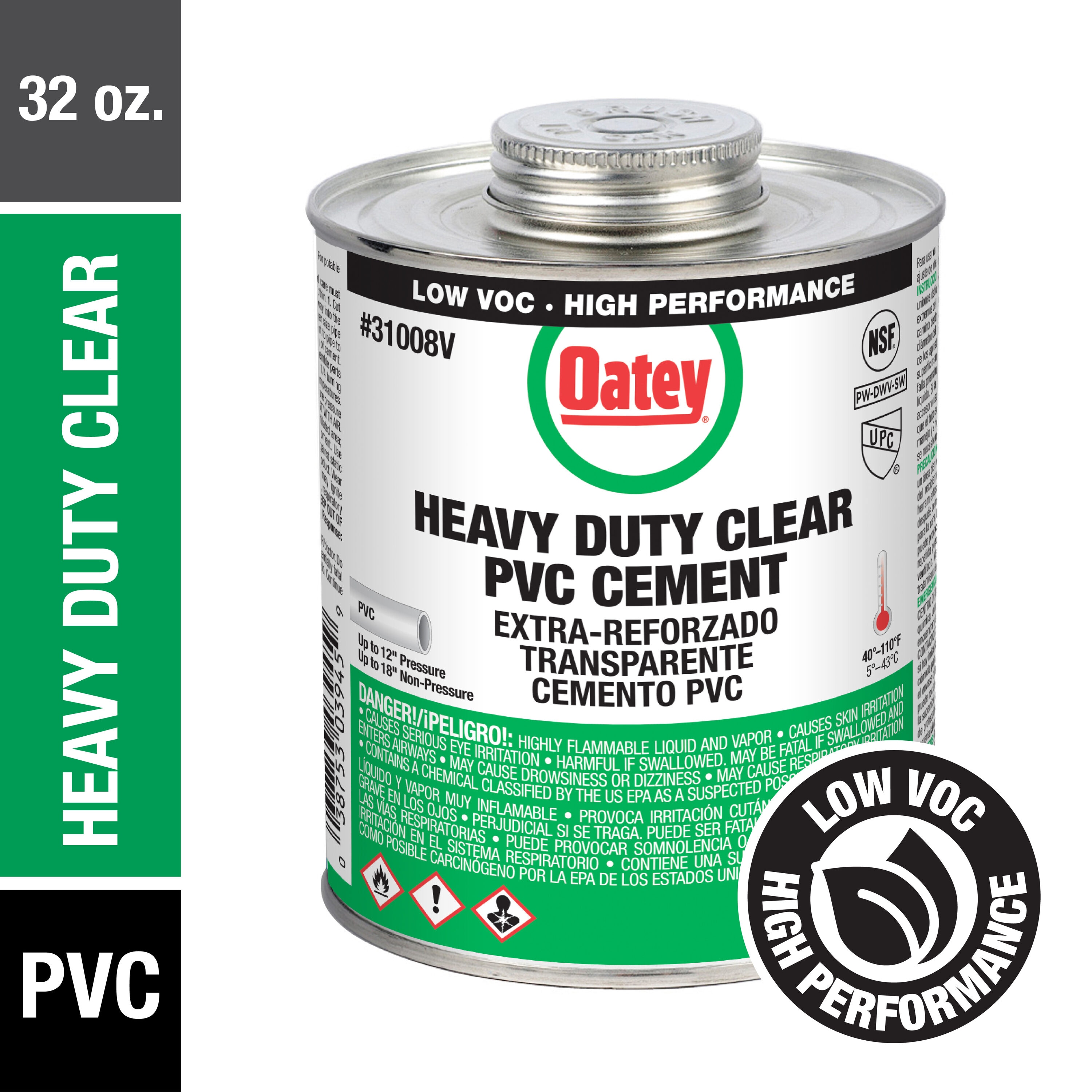 Oatey 31008LV Heavy Duty 32-fl oz Clear PVC cement
