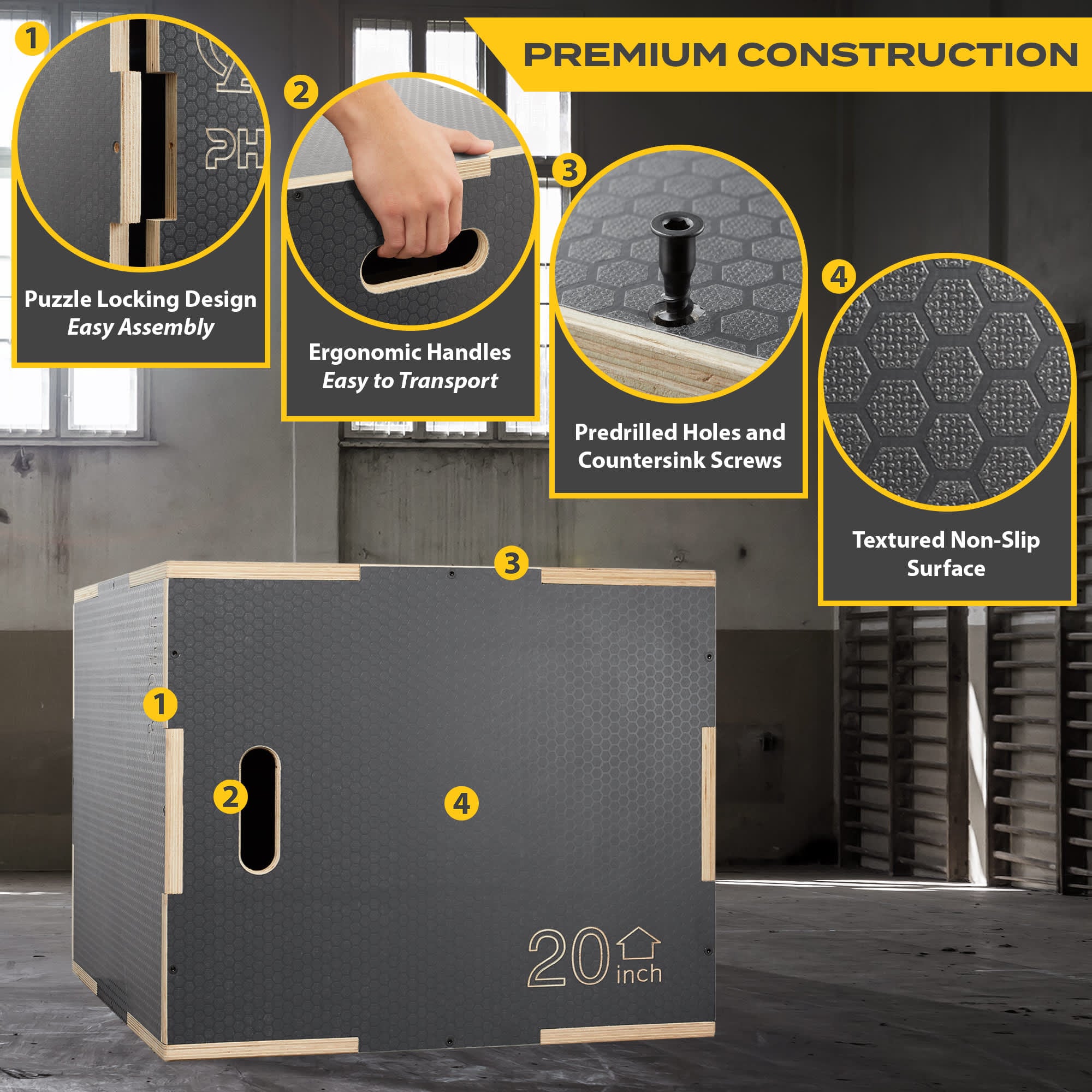 Philosophy Gym FIT-PLYO-2406S-GRY Plyo-Boxes-Platforms - View #3