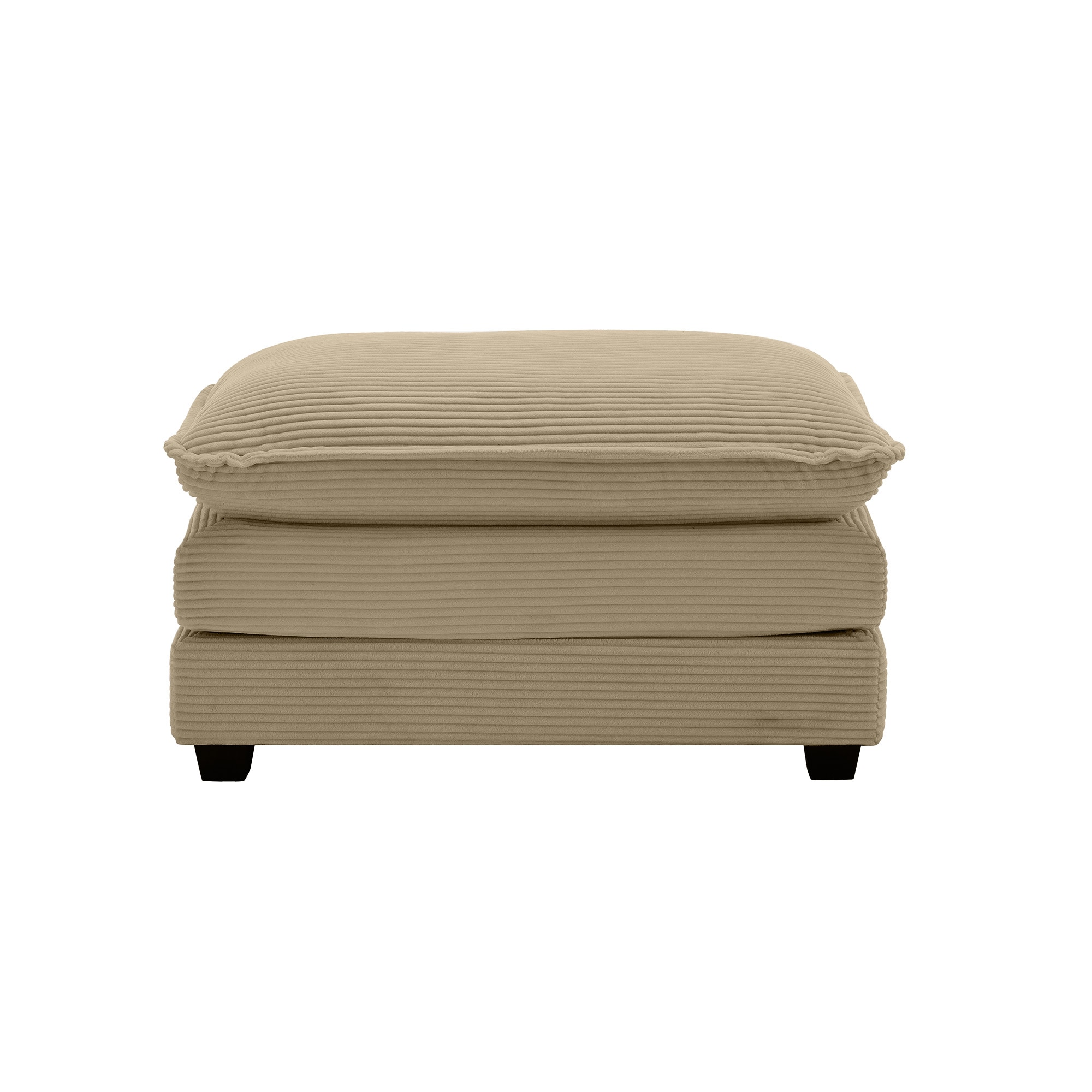 LOVMOR SF-H-W714P185483 Ottoman Footstool in Corduroy Fabric Tan Corduroy Fabric