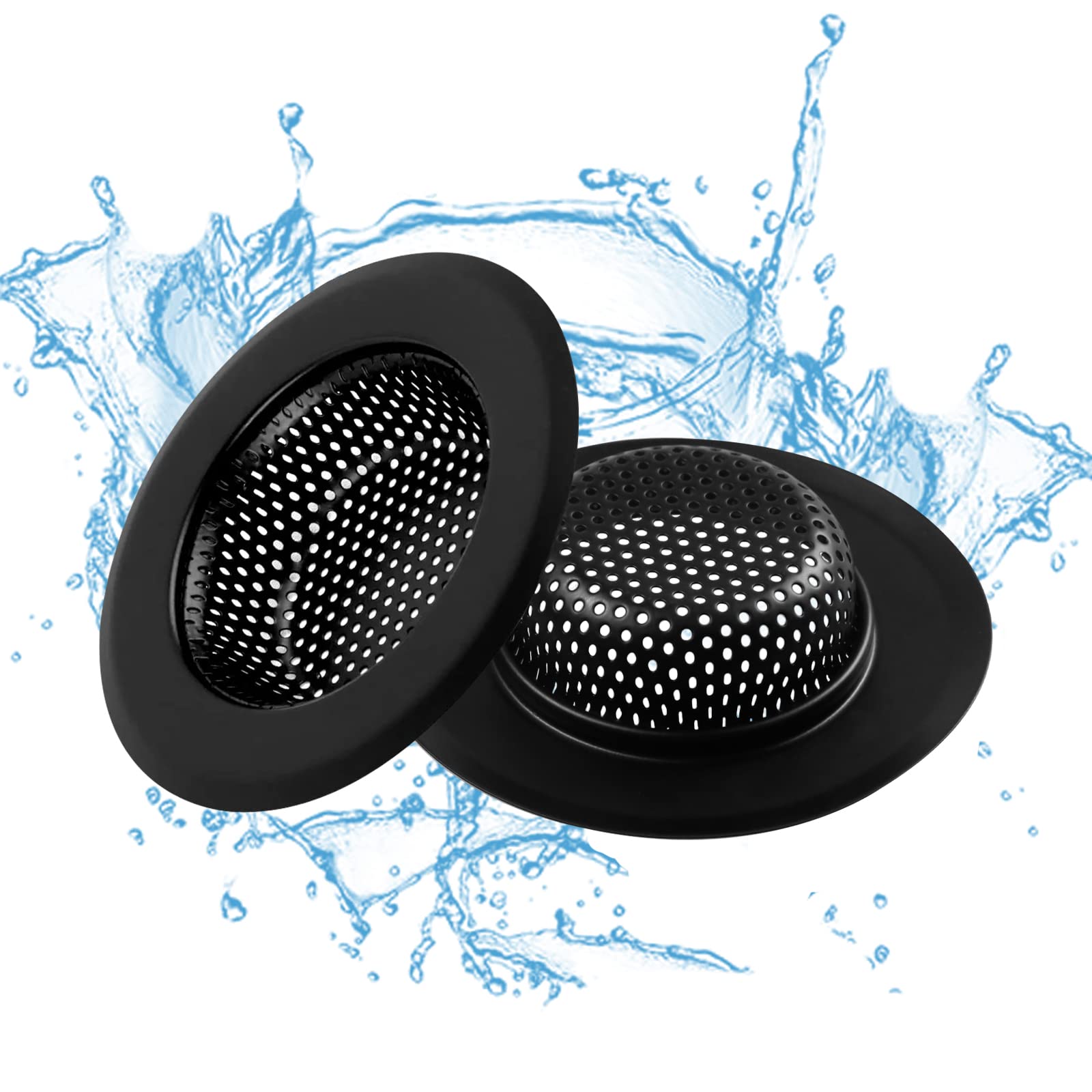 Yichuhaoxi  Sink Drain Strainer 2 pcs Stainless Steel Wide Rim 4 5 Inch Kitchen Sink Strainers Anti Clogging Removable Handle Fits Most Sinks