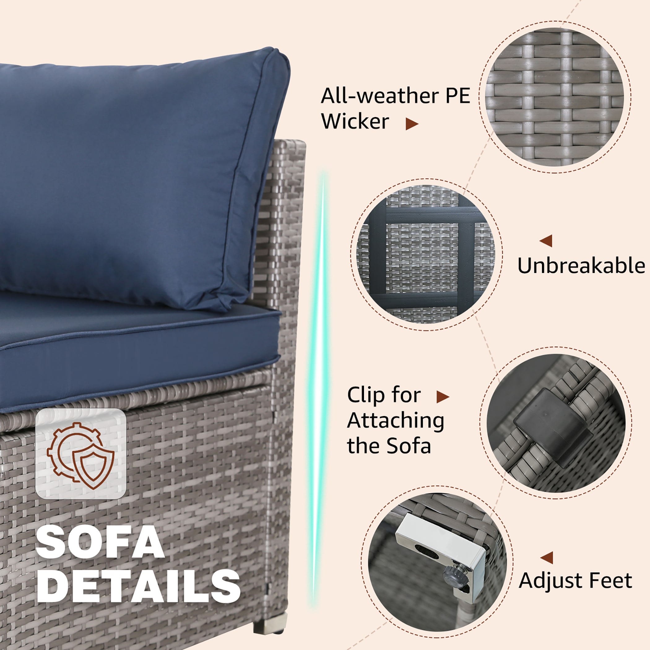 FOREST HOME FH-ZJ03BKBL Patio-Conversation-Sets - View #4