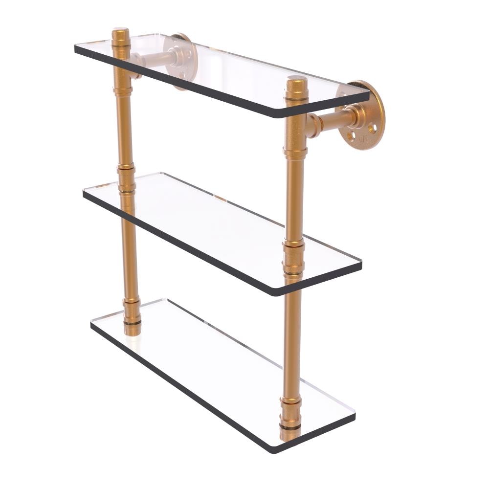 Allied Brass P-440-16-TGS-BBR Pipeline Brushed Bronze 3 -Tier Metal Wall mount Bathroom Shelf ( 16-in x 16.9-in x 5-in )