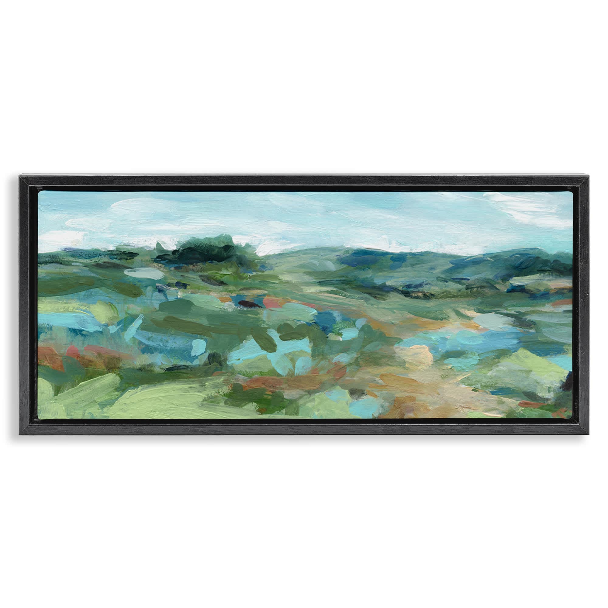 Stupell Industries BS-268-FFB-13X30 Painterly Landscape Greenery Floating Frame design by Carol Robinson