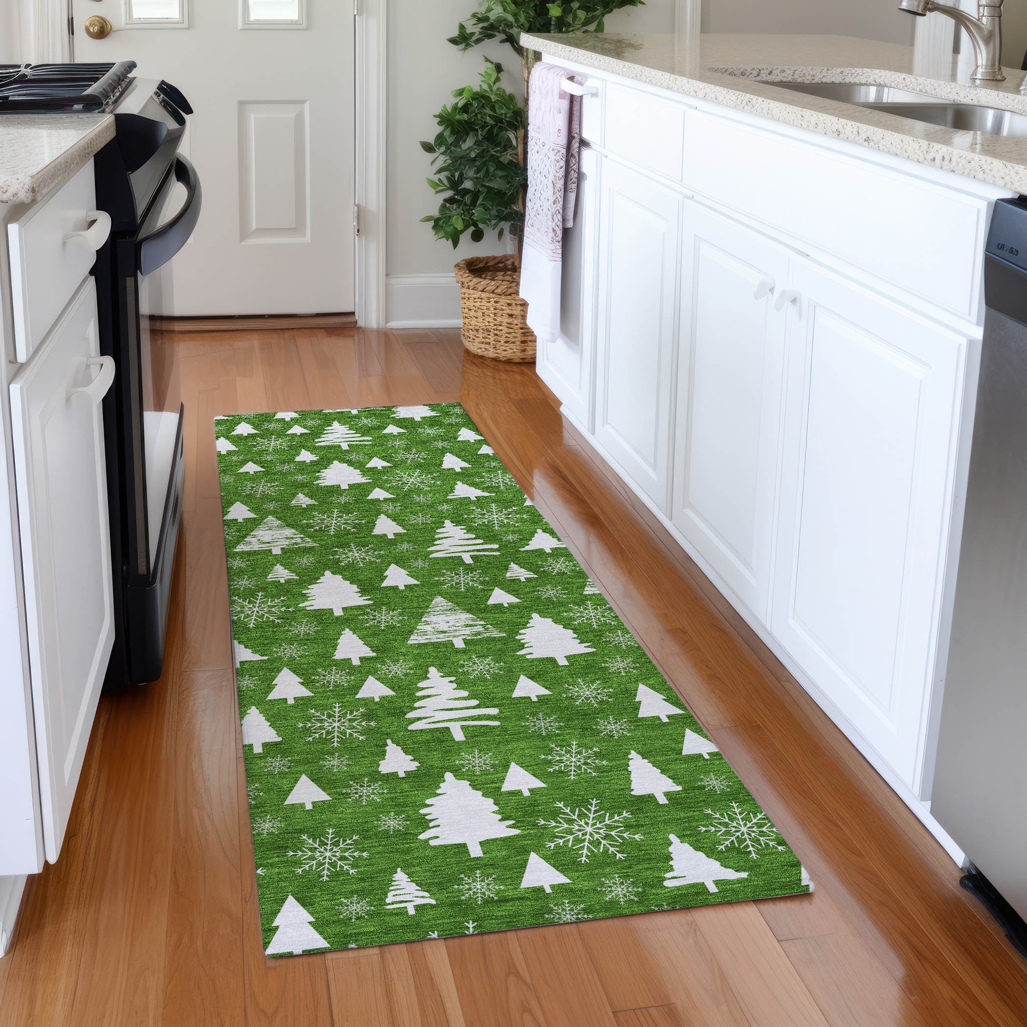 Addison Rugs ACN1815EM2X8 Chantille ACN1815EM 2 x 7 (ft) Loomed Polyester Emerald Rectangular Indoor/Outdoor Machine washable Area rug