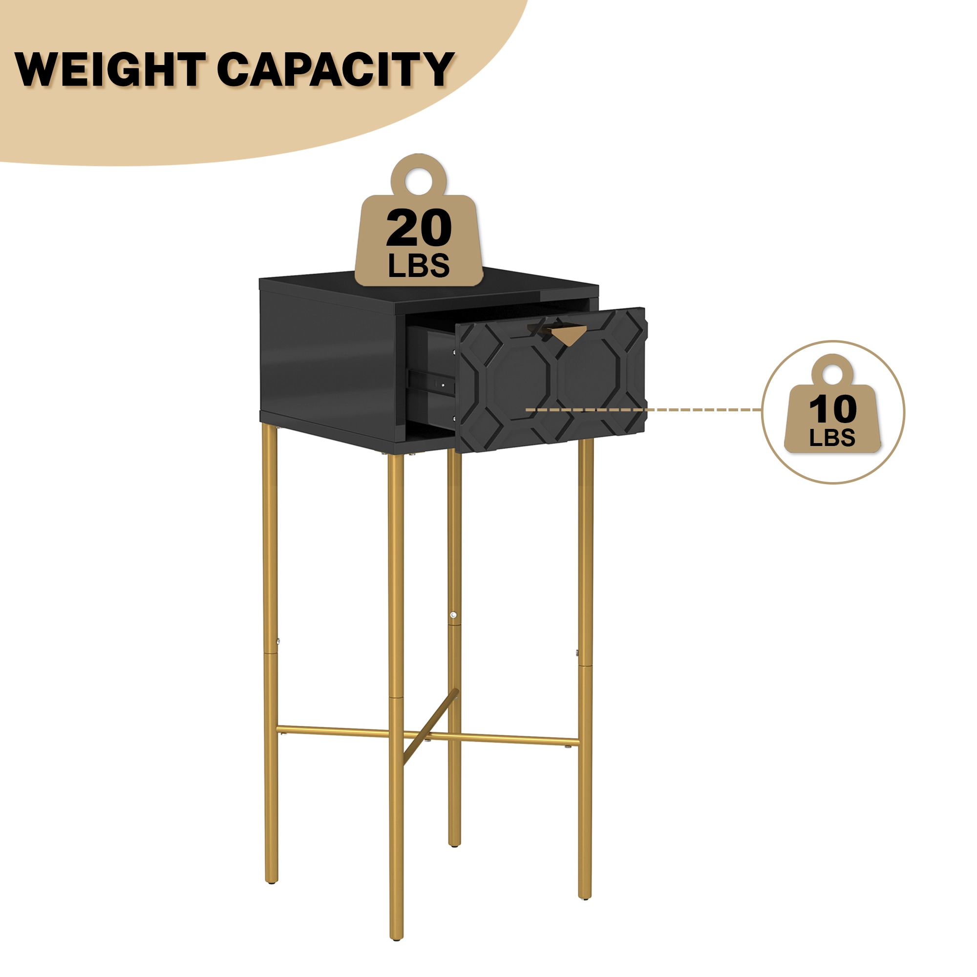 Clihome CL-CN1-BK End-Tables - View #10