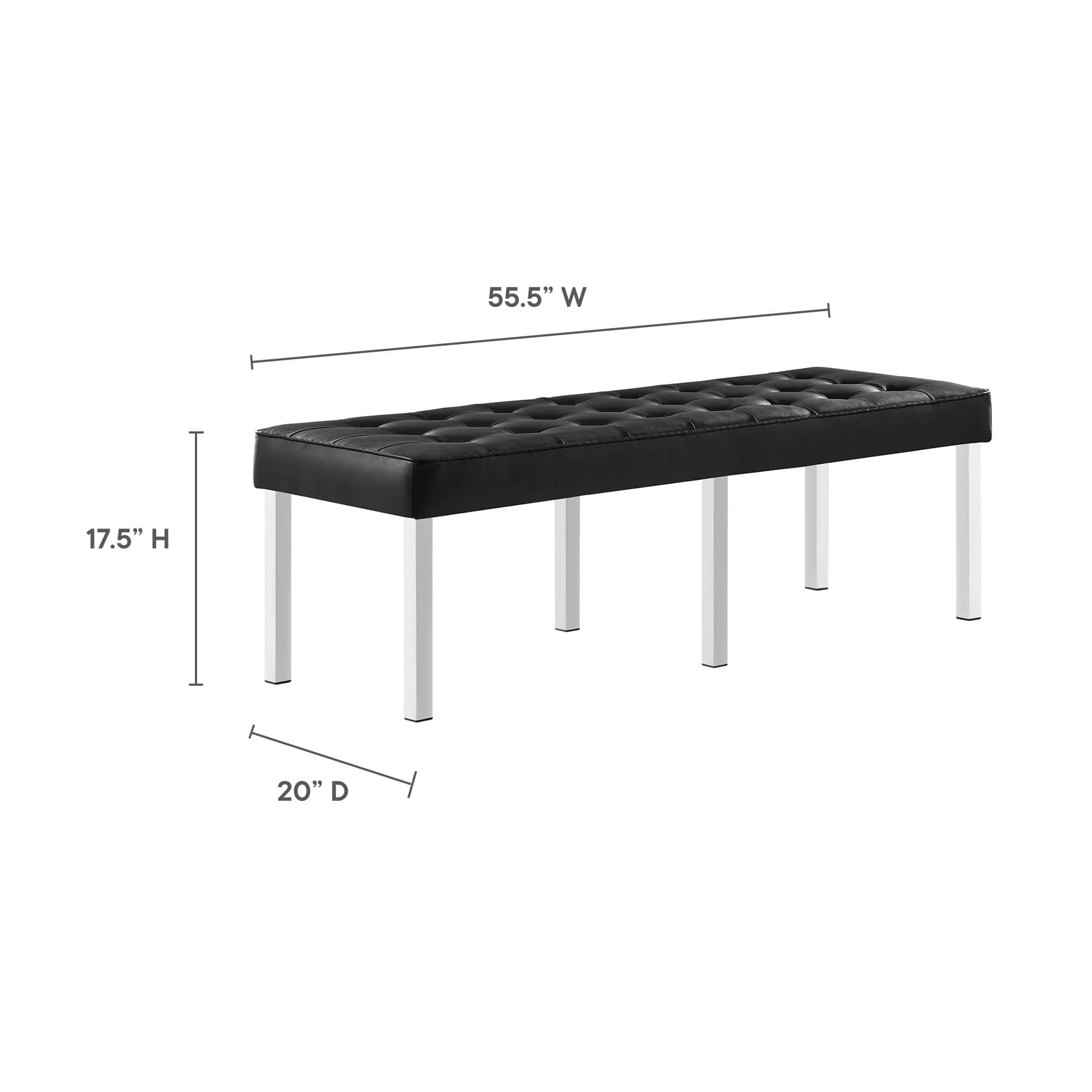 Modway EEI-3397-SLV-BLK bench - View #3