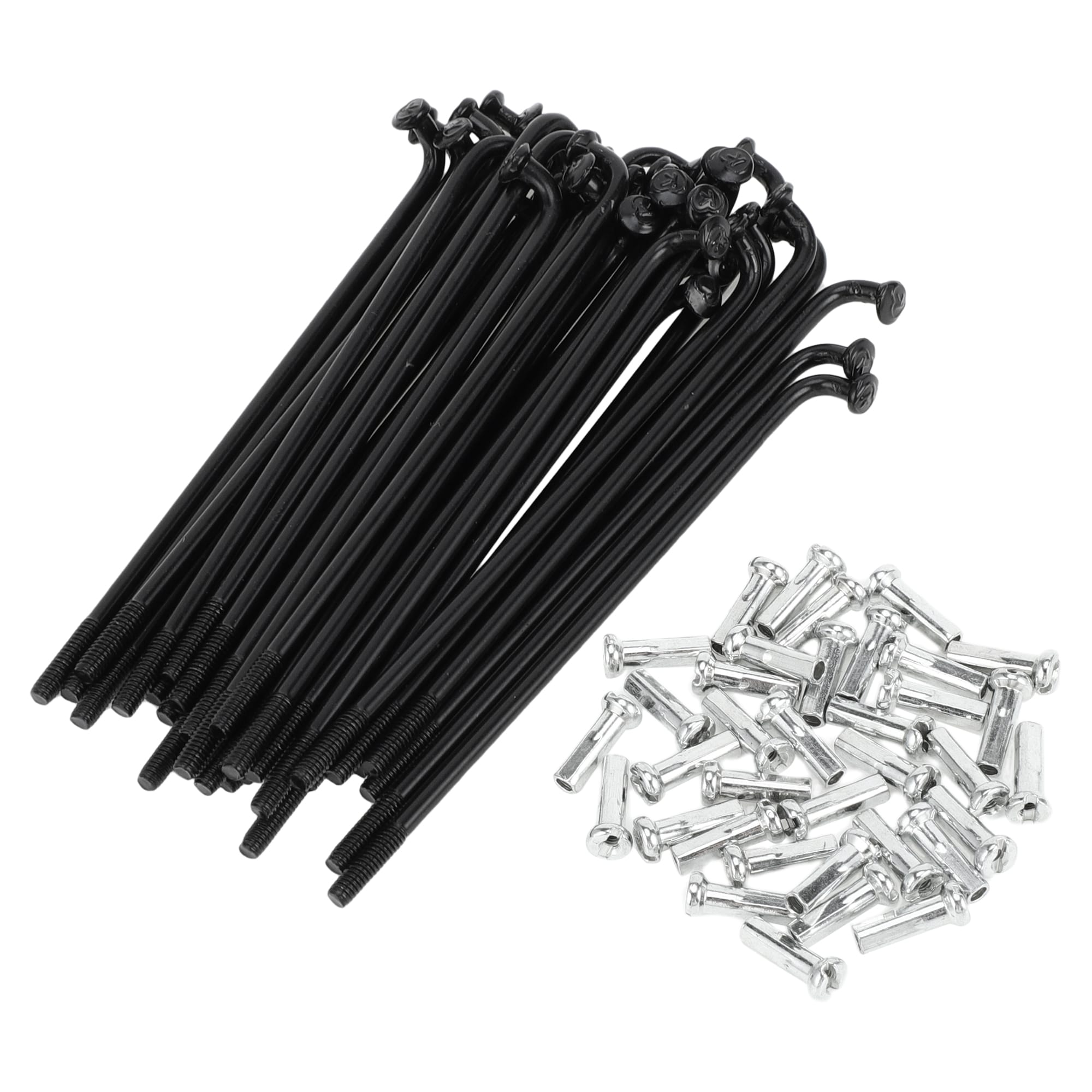 Unique Bargains Universal Bicycle Spokes Bike Wheel Spokes 14G 76mm Length Carbon Steel Black 1set