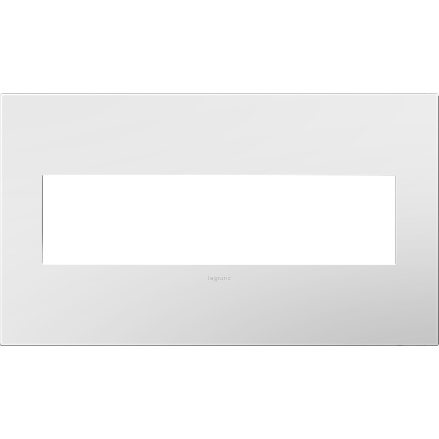 Legrand AWP4GWHW4 adorne 4 -Gang Specialty Size Gloss White on White Plastic Indoor Screwless Square Wall Plate