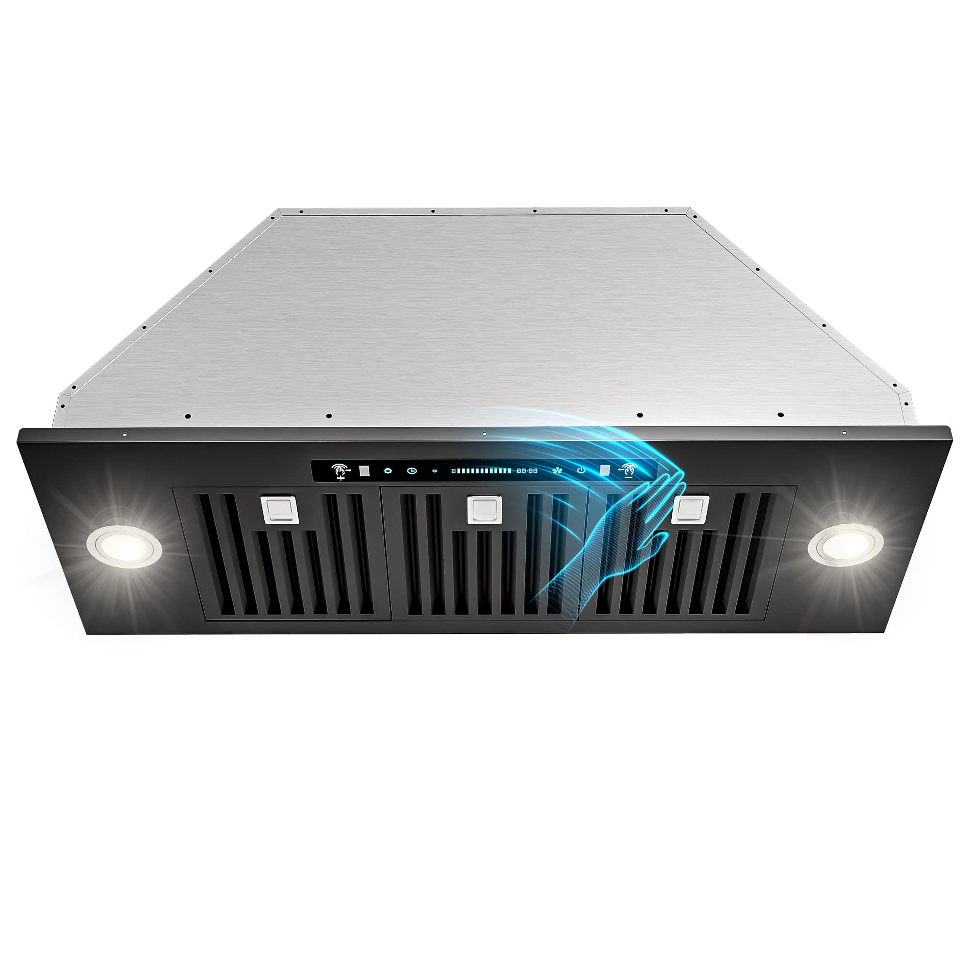 DIVAN DHB01-36B-GC  36in Convertible 900CFM Black Teflon-Coated Stainless Steel Insert Range Hood with 4-Speed Gesture Control