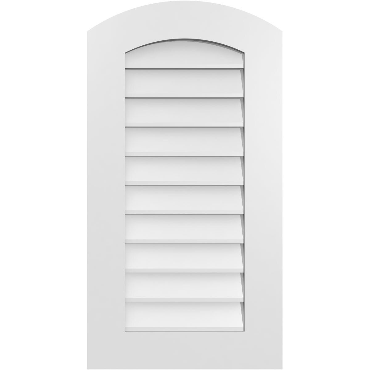 Ekena Millwork GVPAR18X3401SN 18-Inches x 34-Inches Off-white Round top PVC Gable Louver Vent
