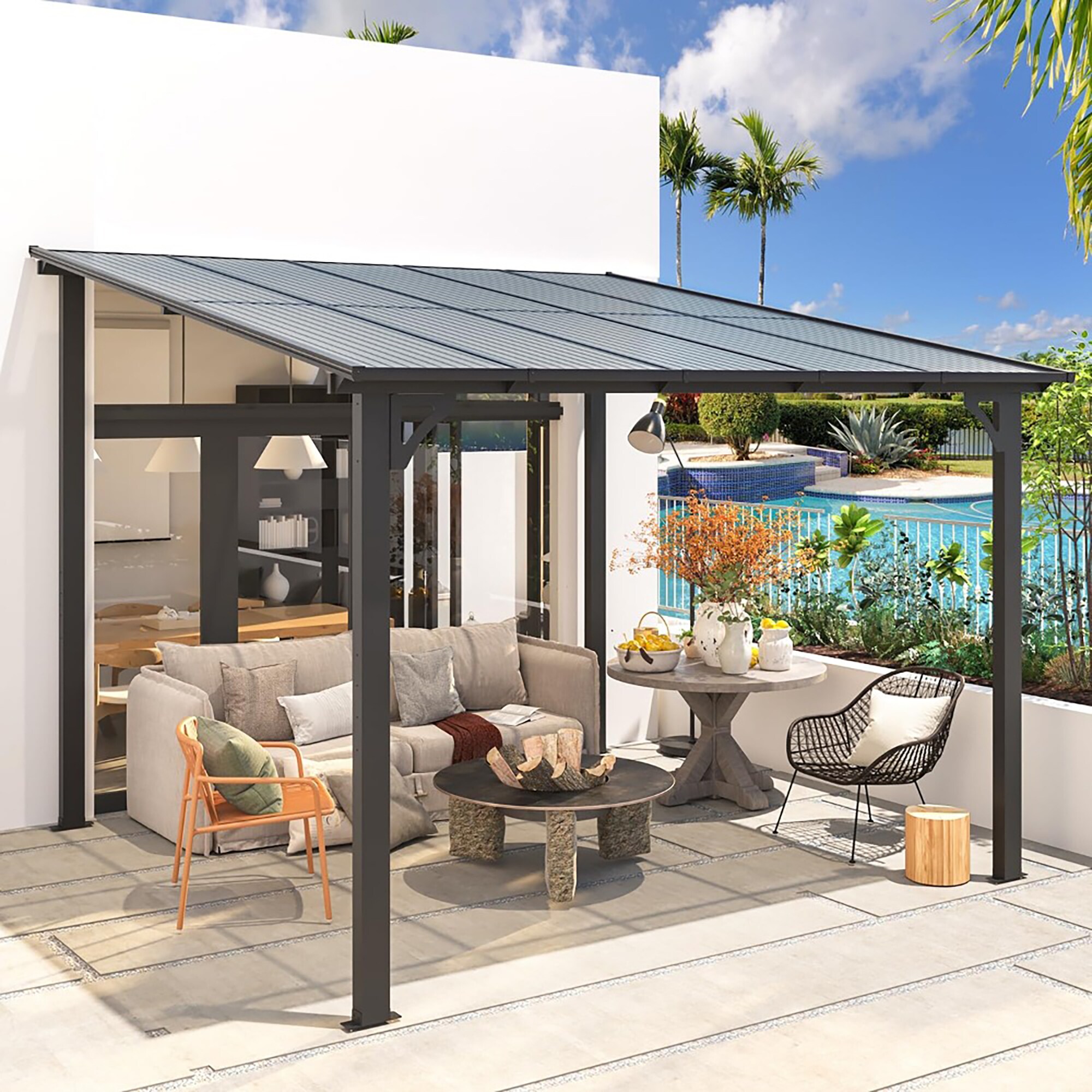 Clihome CL-16302BK Wood-Resin-Gazebos - View #4