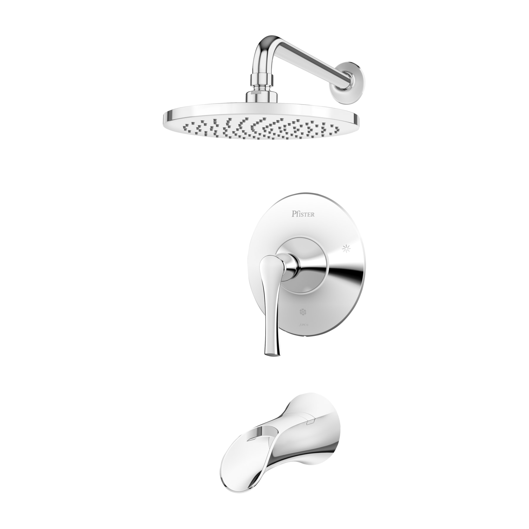 Pfister LG89-8RHC Rhen Polished Chrome 1-handle Single function 7.875-Inches Round Bathtub and shower Faucet
