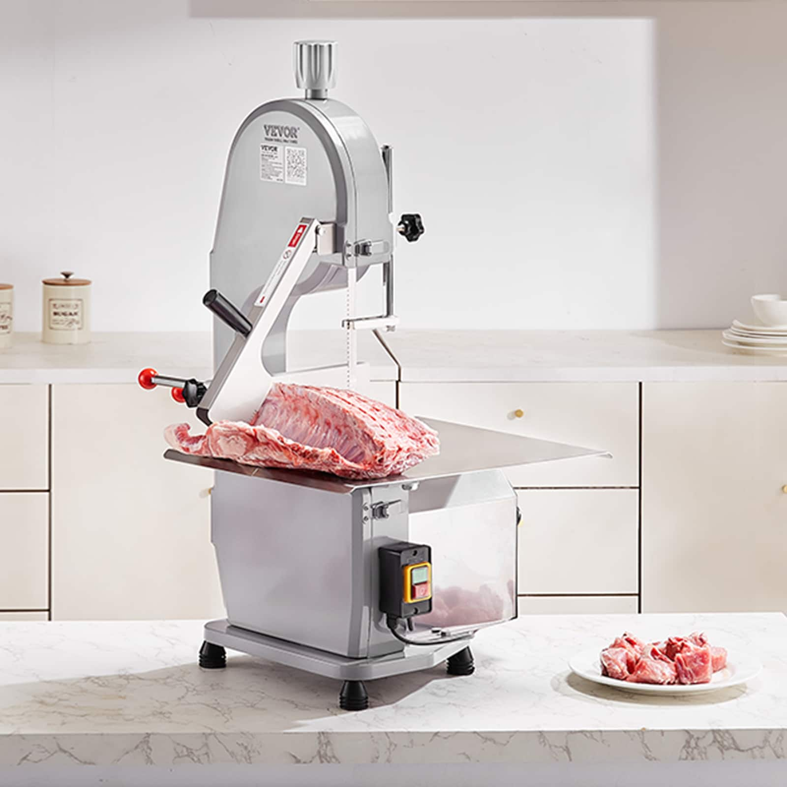 VEVOR 1100 W Meat Bone Cutting Machine 441-Speed Commercial/Residential Food Slicer with Thickness Control (Aluminum Alloy + Stainless Steel) TSJGJ1100W420AHCPV1 Sansujyuku sansujyuku.com