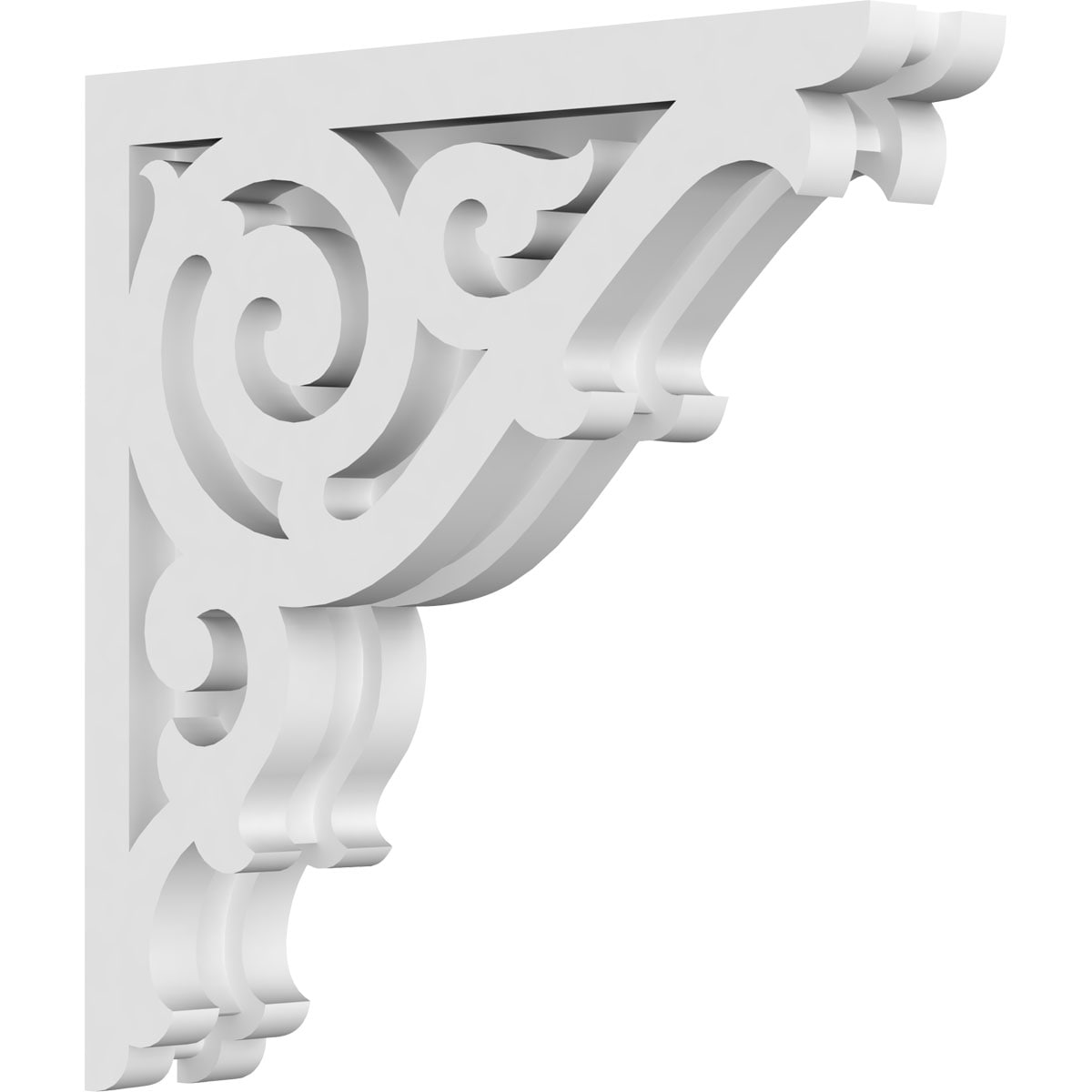Ekena Millwork CORP01X10X10AT 1.875-in x 10-in x 10-in Athens Unfinished White PVC Paintable Corbel
