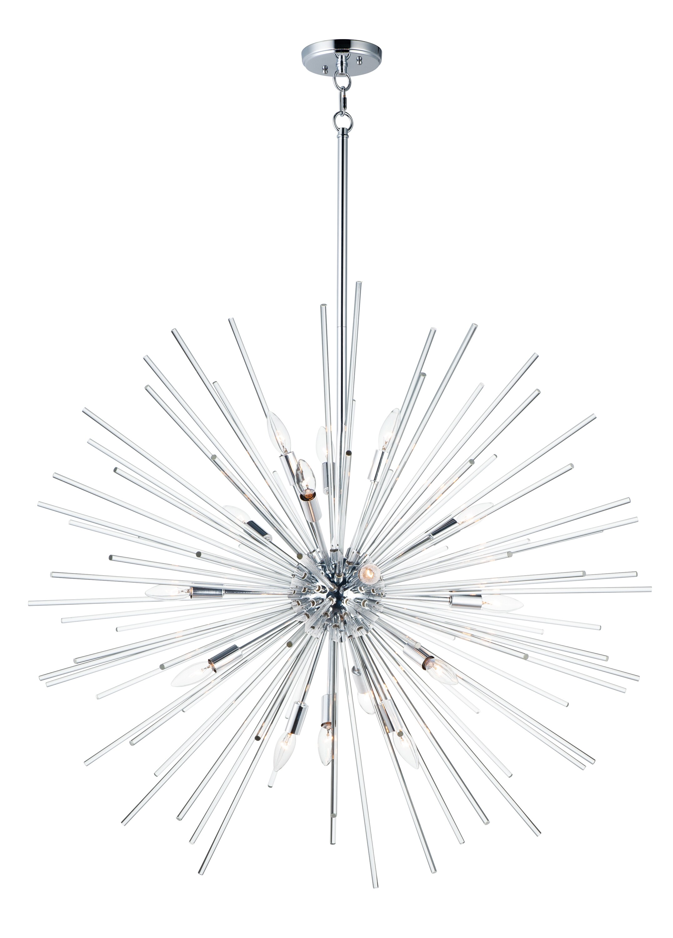 Maxim Lighting 28666CLPC Polaris 16-Light Polished Chrome Transitional Clear Glass Sputnik Hanging Pendant Light