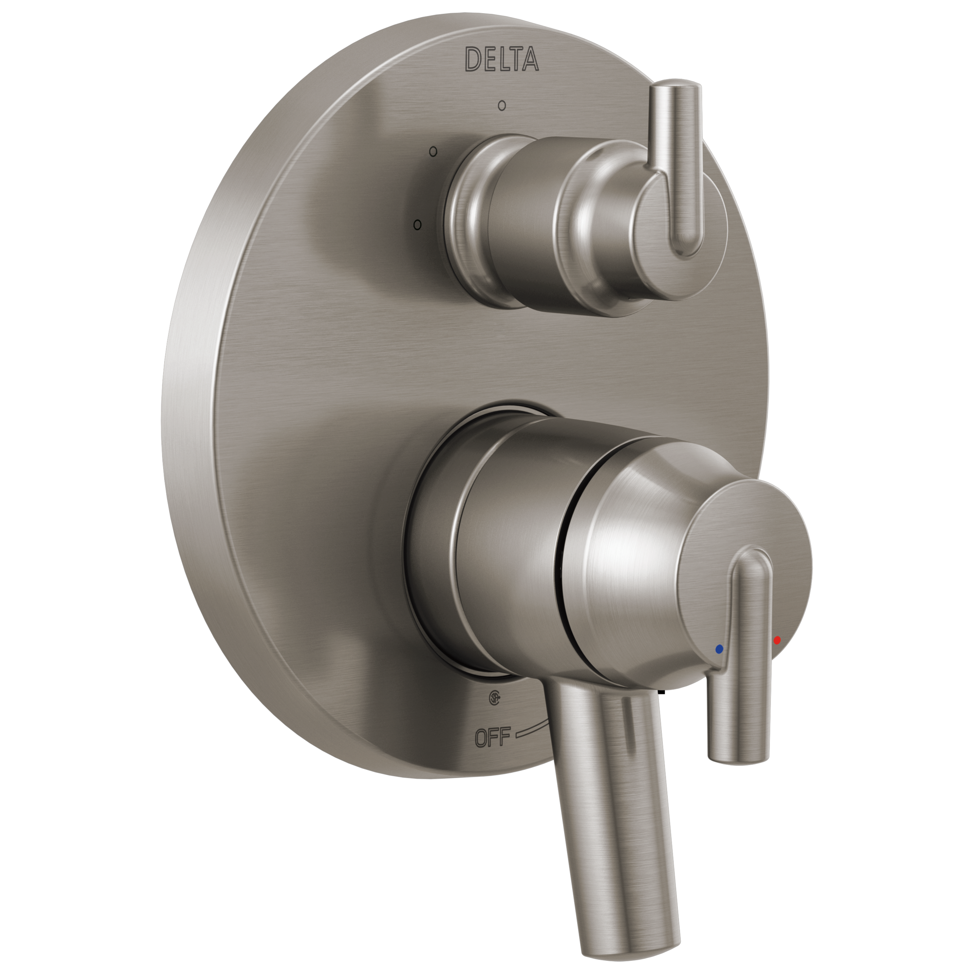 Delta T27859-SS Trinsic Stainless Steel 3.625-Inches Universal Bathtub/Shower Shower mixer 0.5-Inches -ID