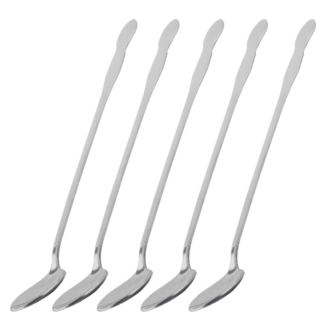 Unique Bargains Stainless Steel Straight Long Handle Tea Latte Coffee Ice Cream Spoon 25cm Length 4pcs