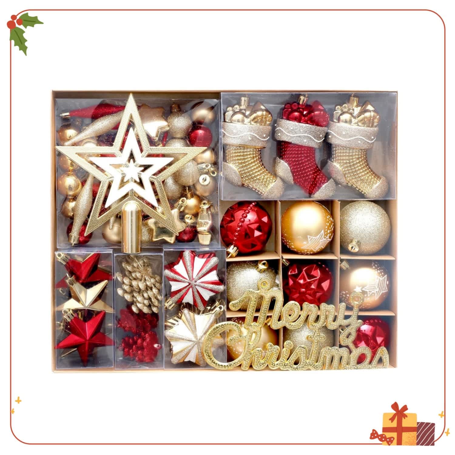 Garvee 70 Shatterproof Christmas Ball Ornaments Set (Red and Gold)