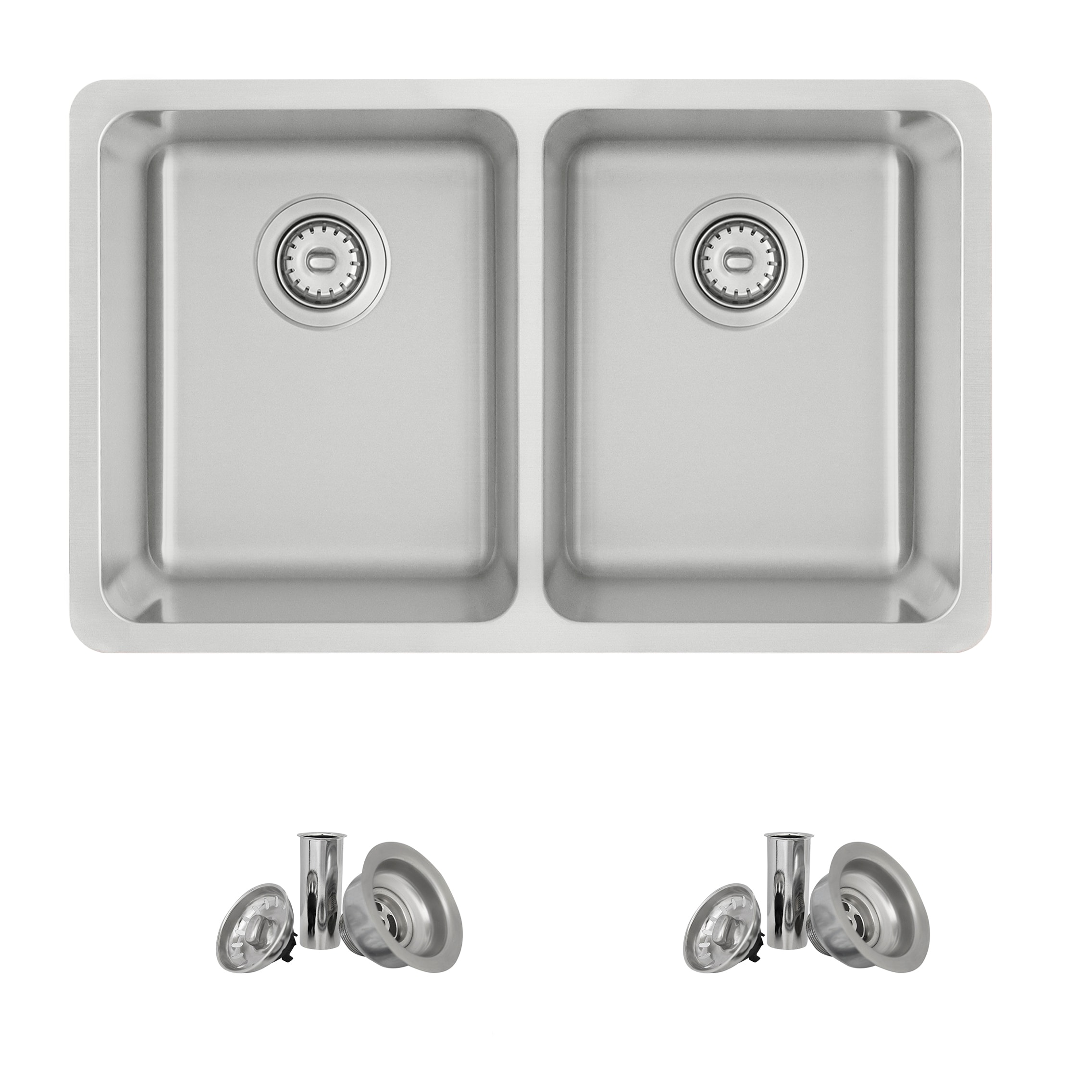Stylish S-414T1 Builder Dual-mount 29 x 18-in Stainless steel Double equal bowl 18 -Gauge Kitchen Sink
