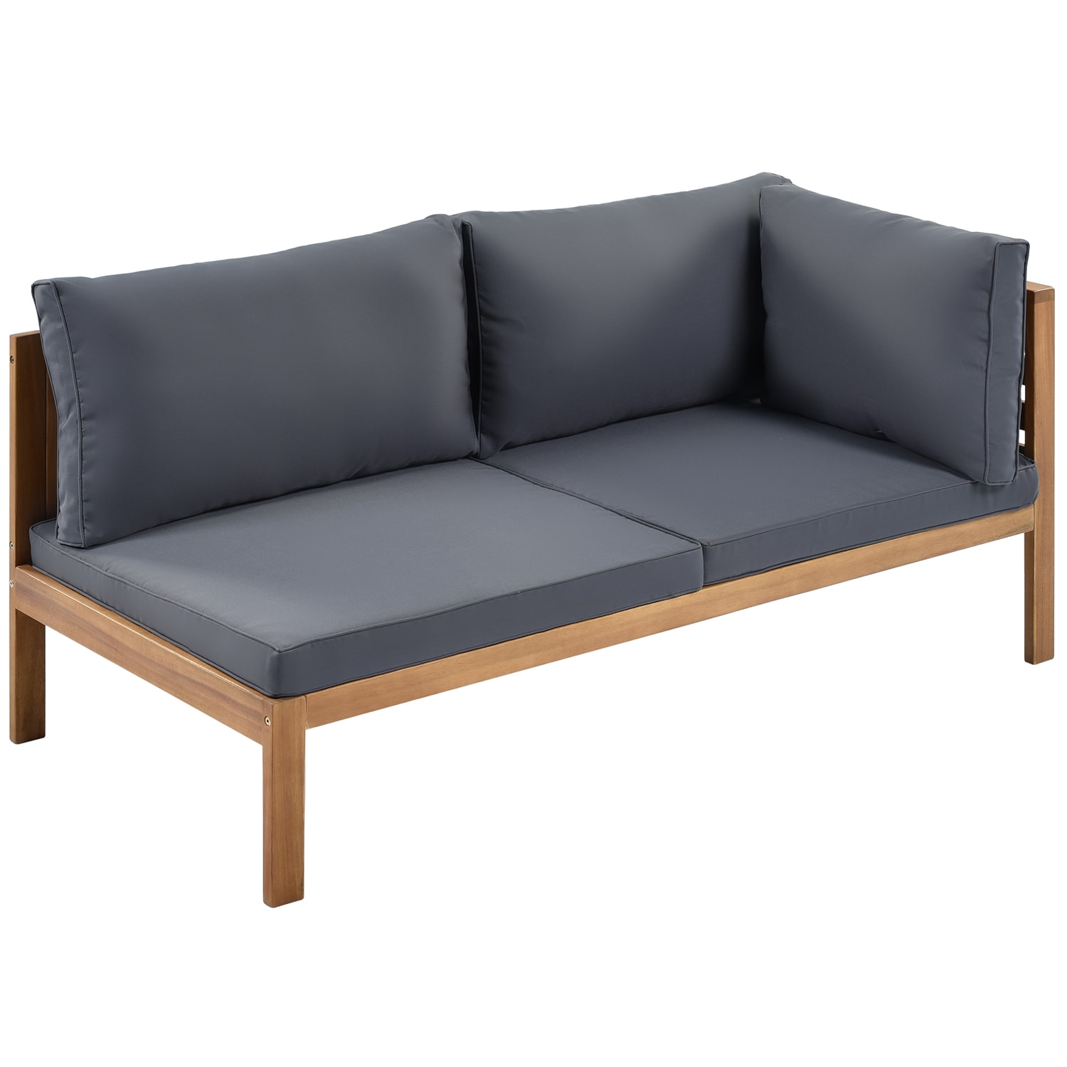 SINOFURN 4-Piece Patio Conversation Set with Gray Cushions
