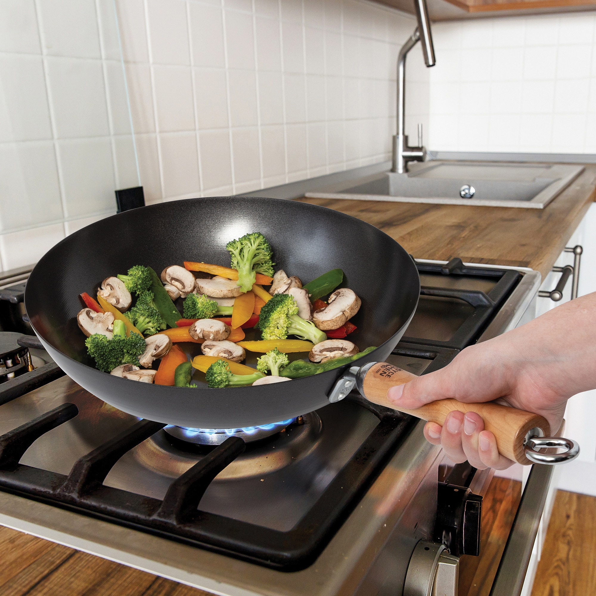 Joyce Chen Professional Series Carbon Steel 12-Inch Stir Fry Pan