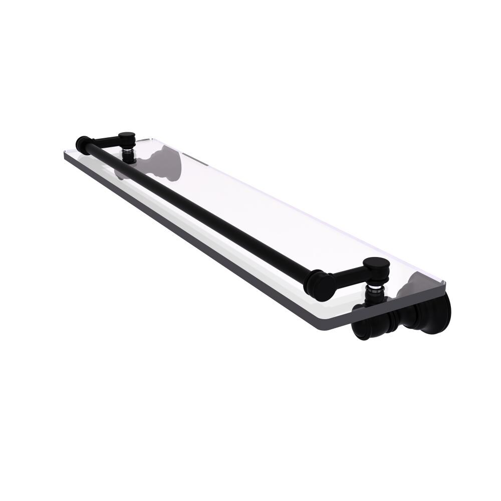 Allied Brass CL-1-22-GAL-BKM Carolina Matte Black Wall mount Bathroom Shelf ( 22-in x 3.3-in x 5-in )